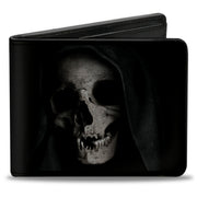 Bi-Fold Wallet - Grim Reaper Face YOU'RE NEXT Black Grays Red Bi-Fold Wallets Buckle-Down