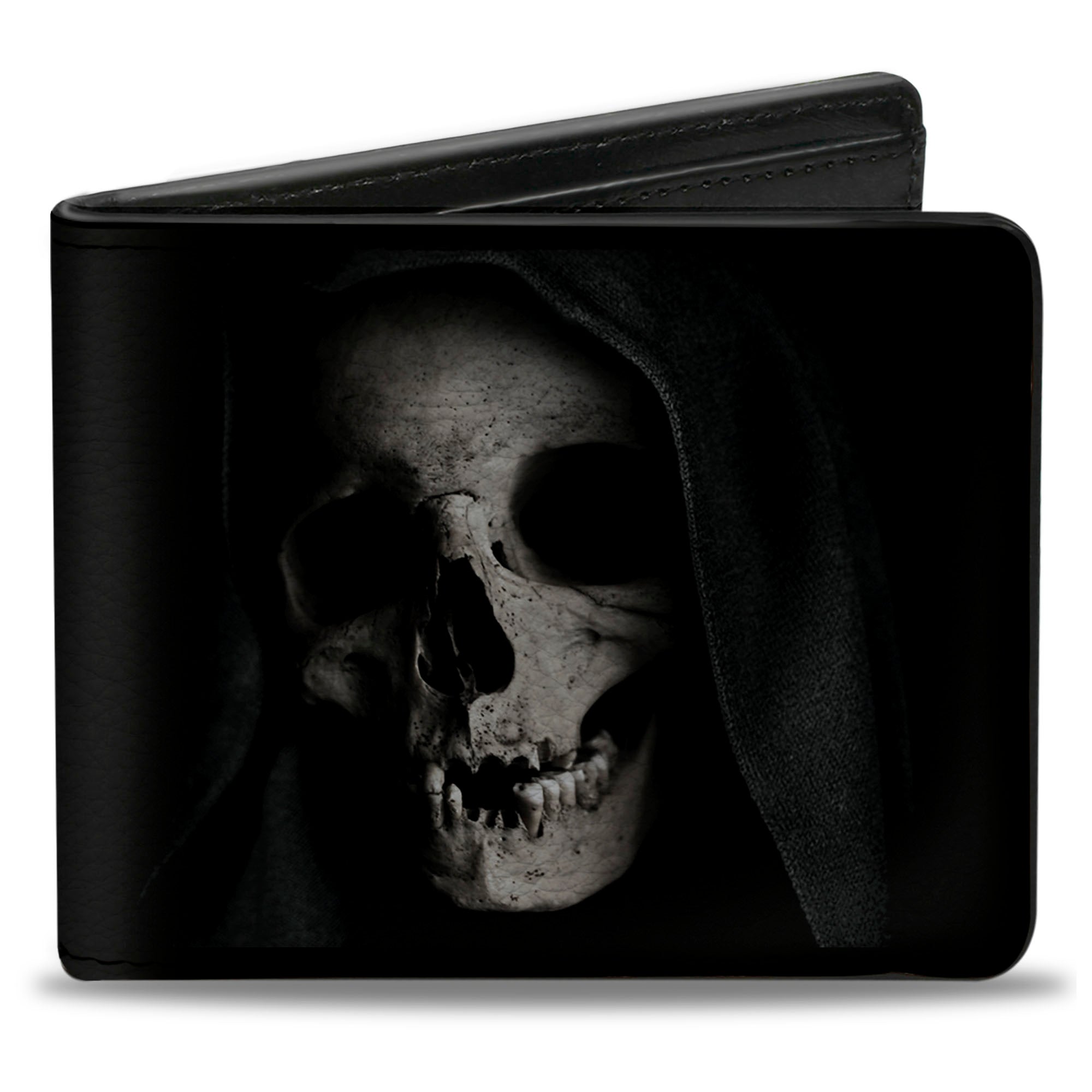Bi-Fold Wallet - Grim Reaper Face YOU'RE NEXT Black Grays Red Bi-Fold Wallets Buckle-Down