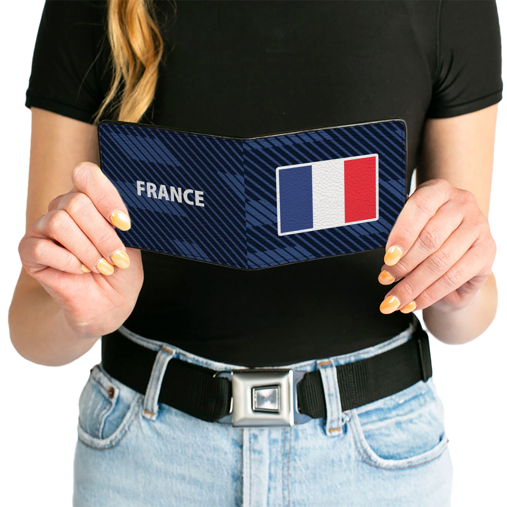 Bi-Fold Wallet - Global Soccer Cup Series France Spirit Flag Bi-Fold Wallets Buckle-Down