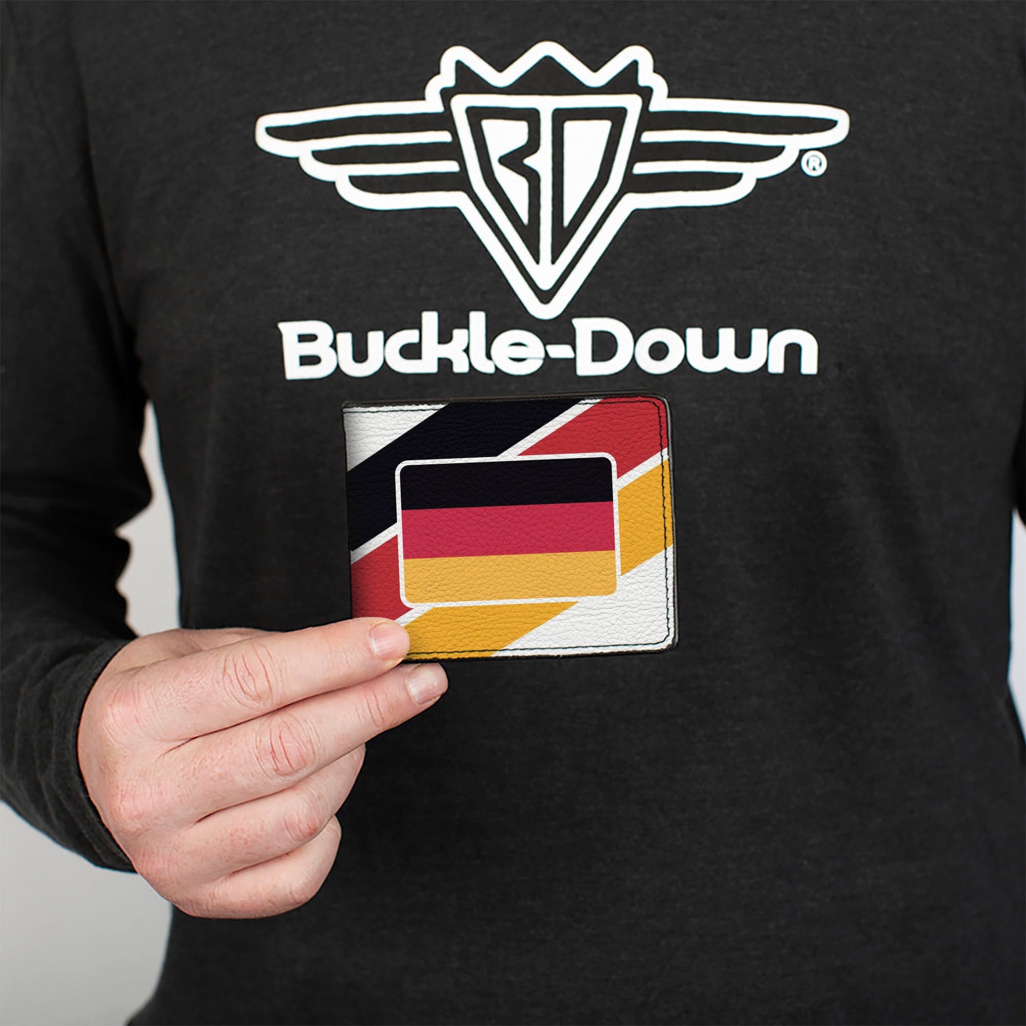 Bi-Fold Wallet - Global Soccer Cup Series Germany Spirit Flag Bi-Fold Wallets Buckle-Down