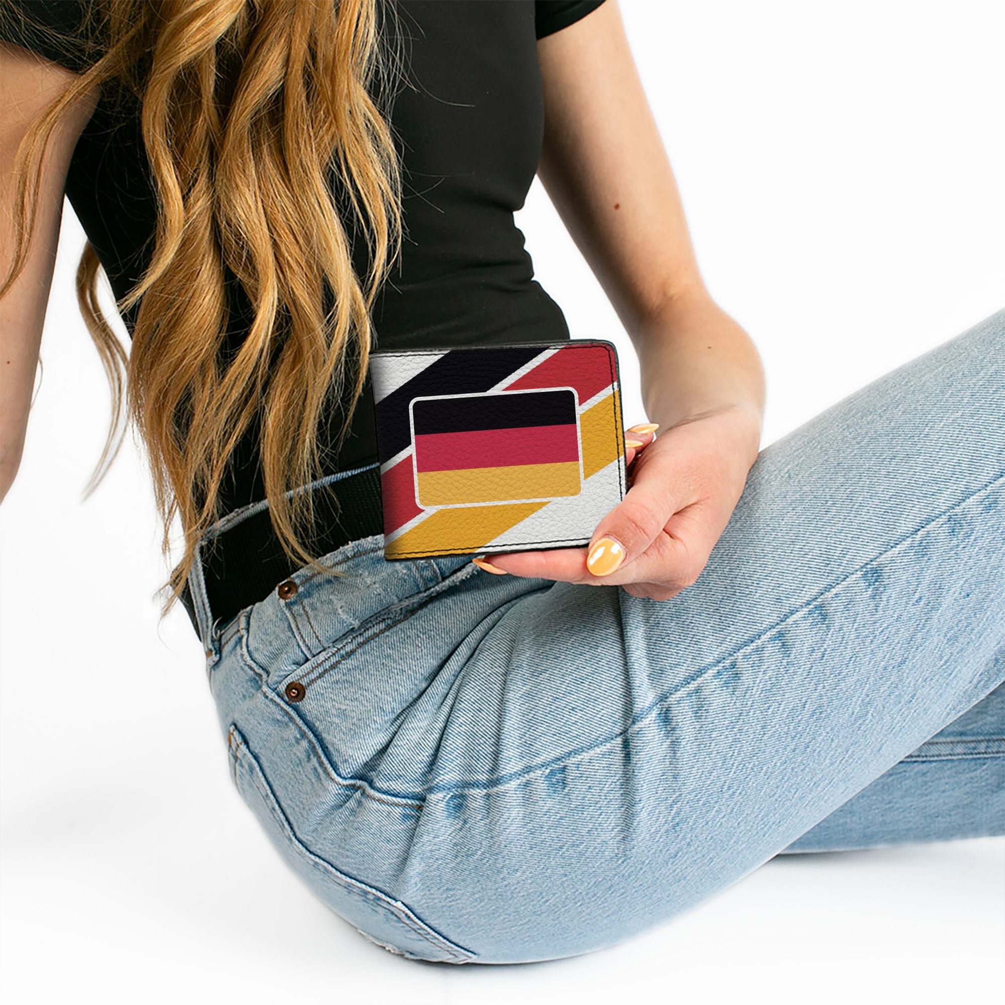 Bi-Fold Wallet - Global Soccer Cup Series Germany Spirit Flag Bi-Fold Wallets Buckle-Down