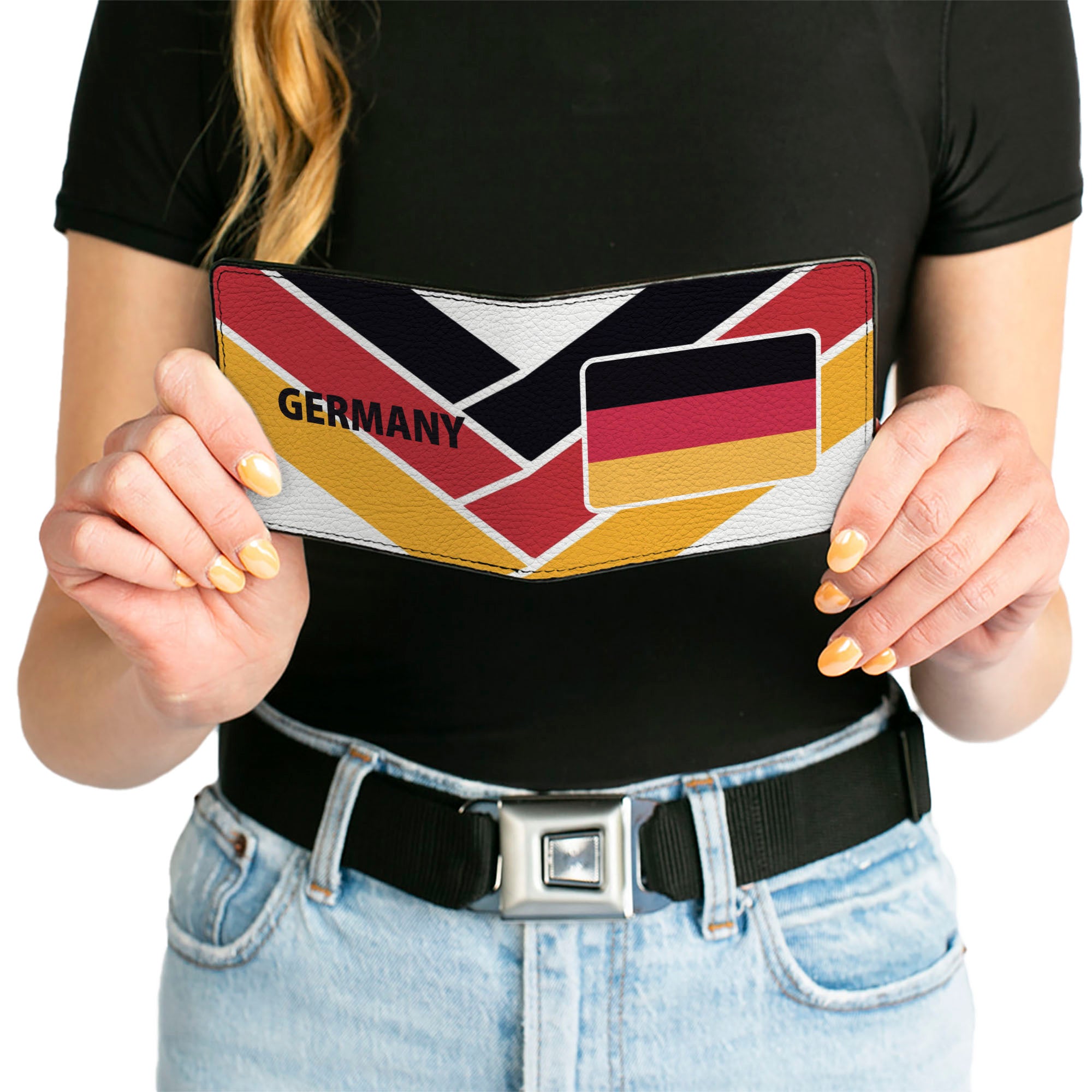 Bi-Fold Wallet - Global Soccer Cup Series Germany Spirit Flag Bi-Fold Wallets Buckle-Down