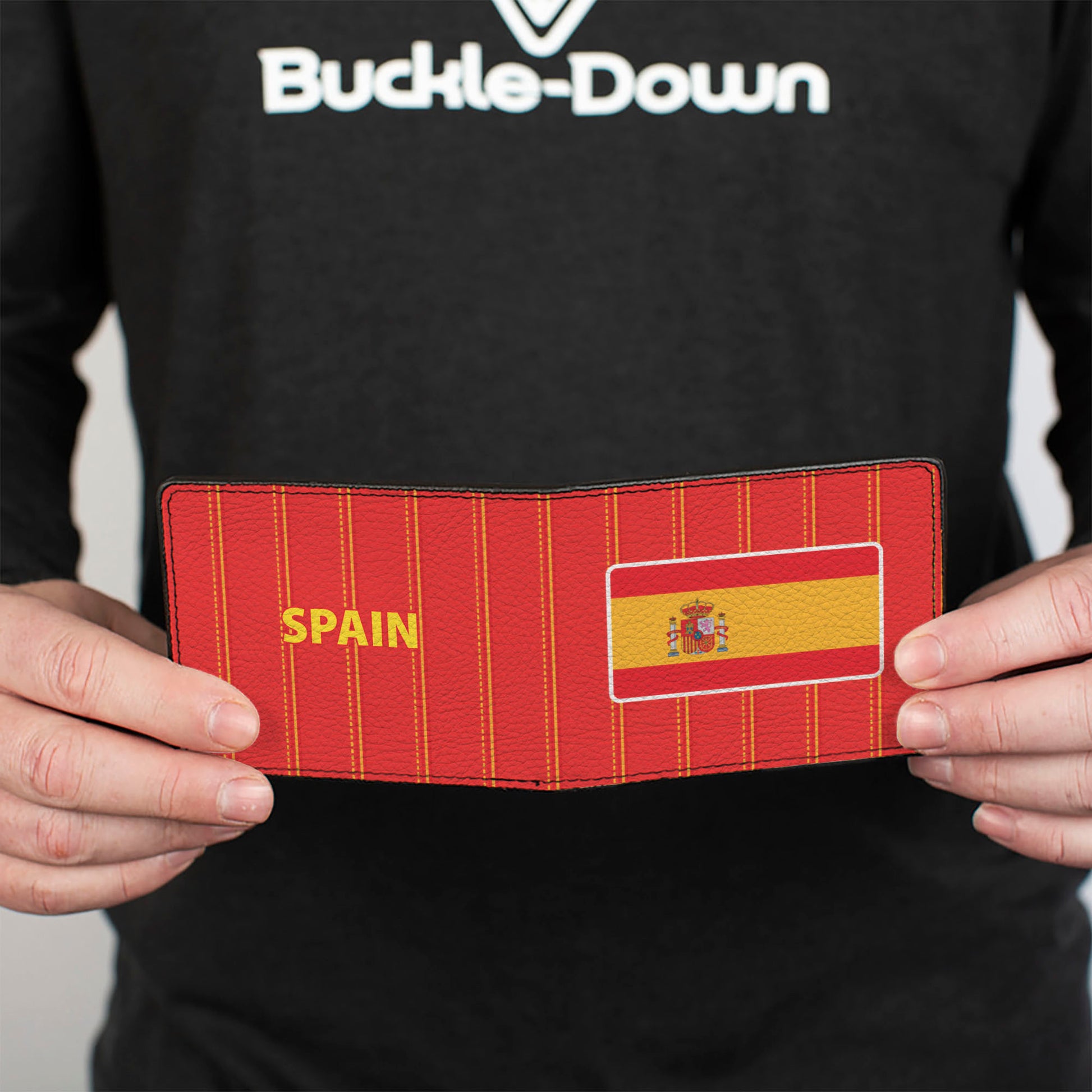 Bi-Fold Wallet - Global Soccer Cup Series Spain Spirit Flag Bi-Fold Wallets Buckle-Down
