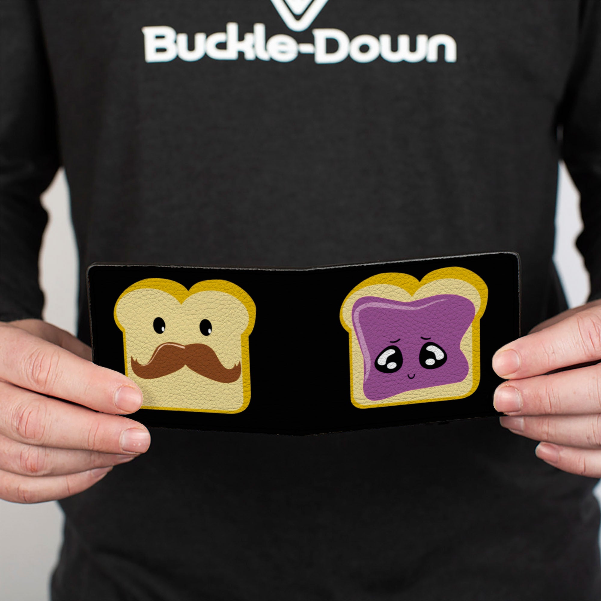Bi-Fold Wallet - Peanut Butter w Mustache & Jelly Bi-Fold Wallets Buckle-Down