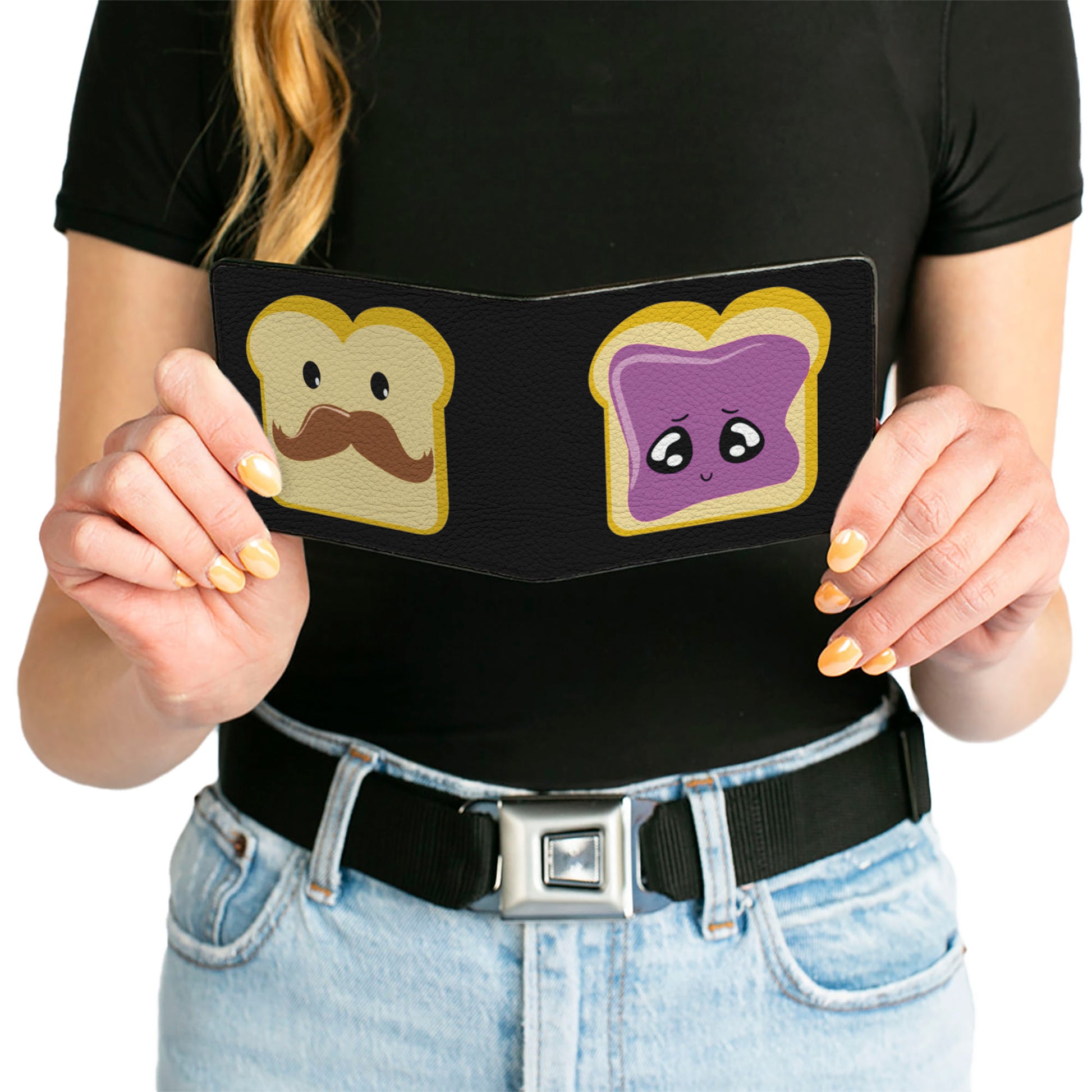 Bi-Fold Wallet - Peanut Butter w Mustache & Jelly Bi-Fold Wallets Buckle-Down