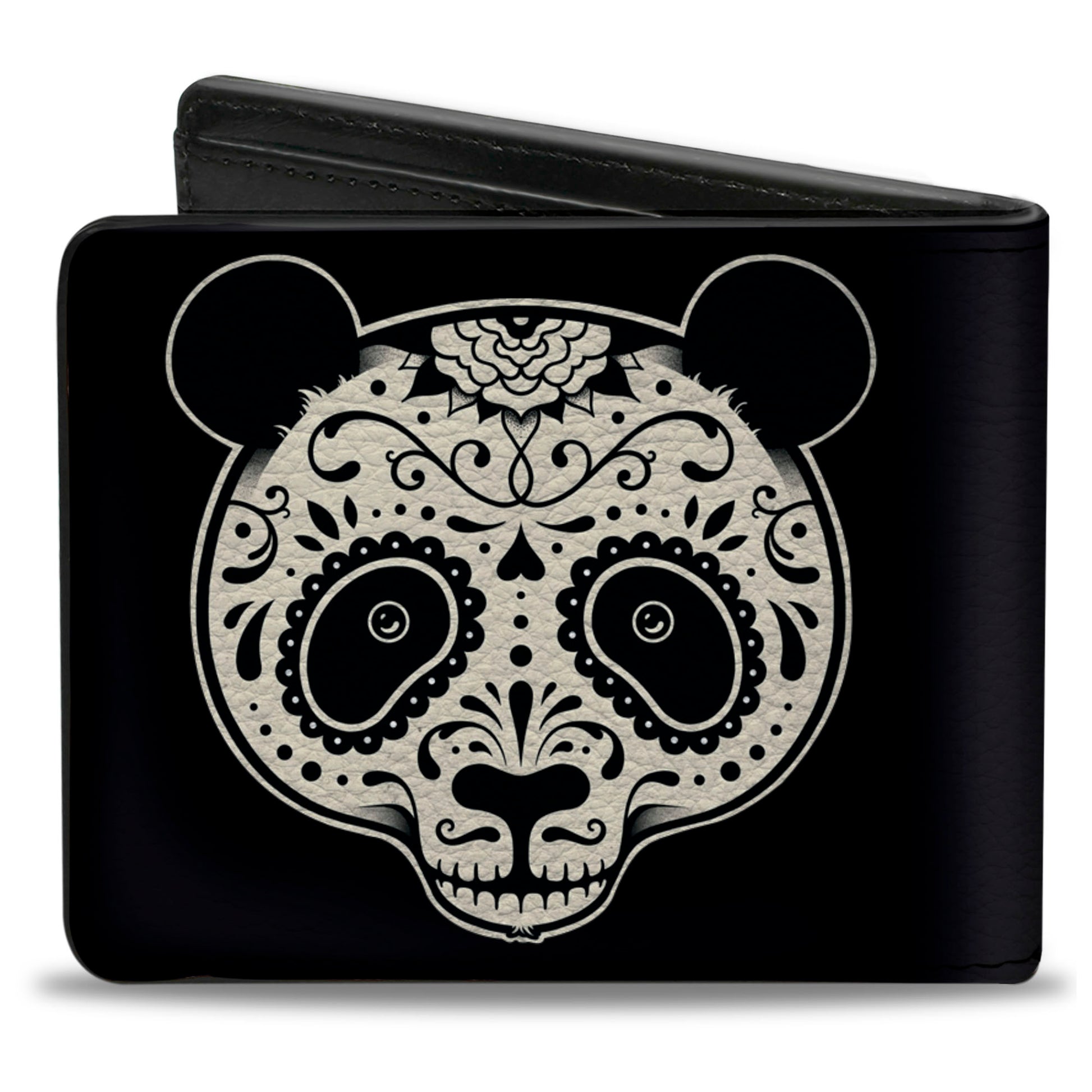 Bi-Fold Wallet - Panda Bear Sugar Skull Black White Bi-Fold Wallets Buckle-Down