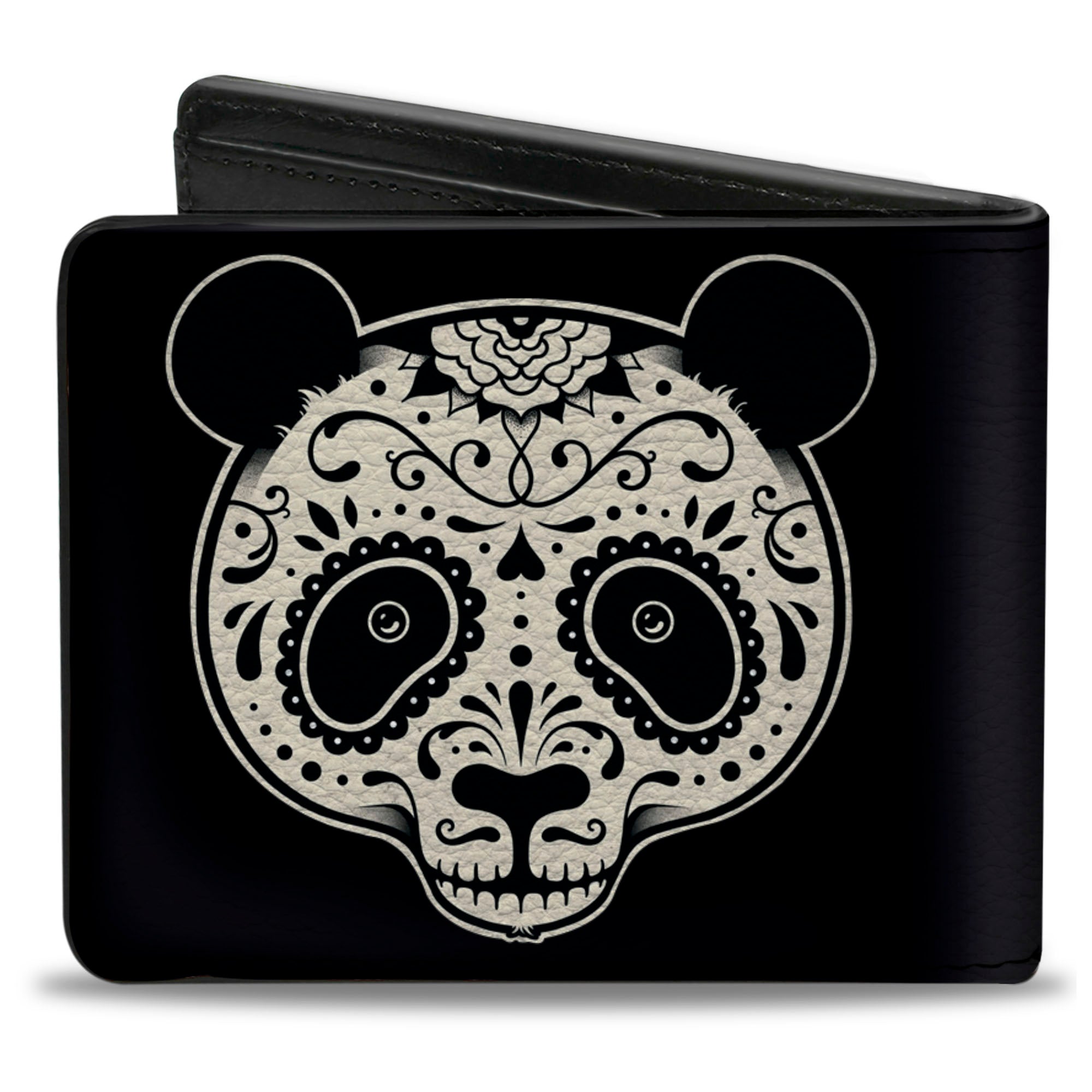 Bi-Fold Wallet - Panda Bear Sugar Skull Black White Bi-Fold Wallets Buckle-Down