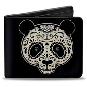 Bi-Fold Wallet - Panda Bear Sugar Skull Black White Bi-Fold Wallets Buckle-Down