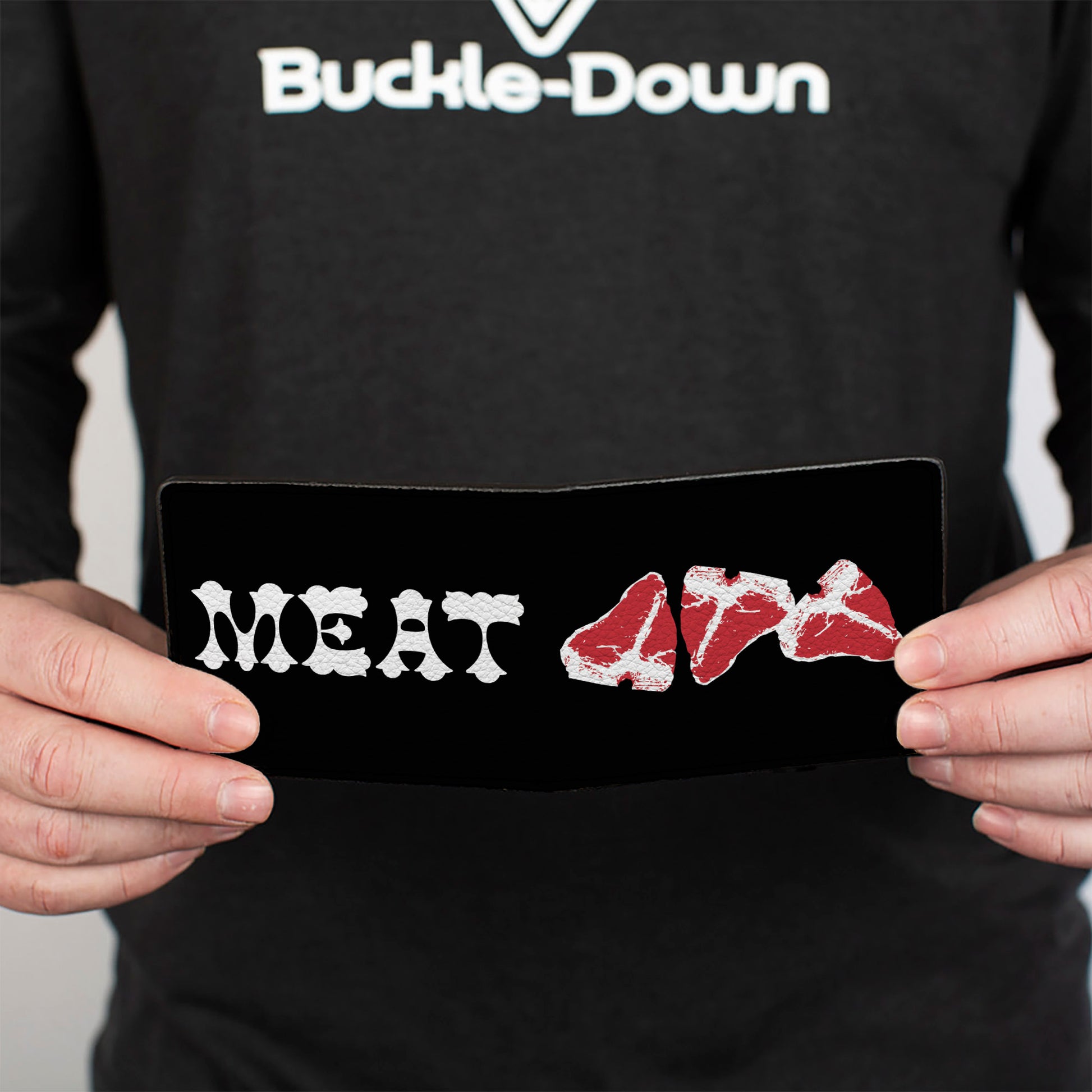 Bi-Fold Wallet - Steaks w MEAT Text Bi-Fold Wallets Buckle-Down