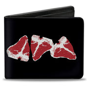 Bi-Fold Wallet - Steaks w MEAT Text Bi-Fold Wallets Buckle-Down