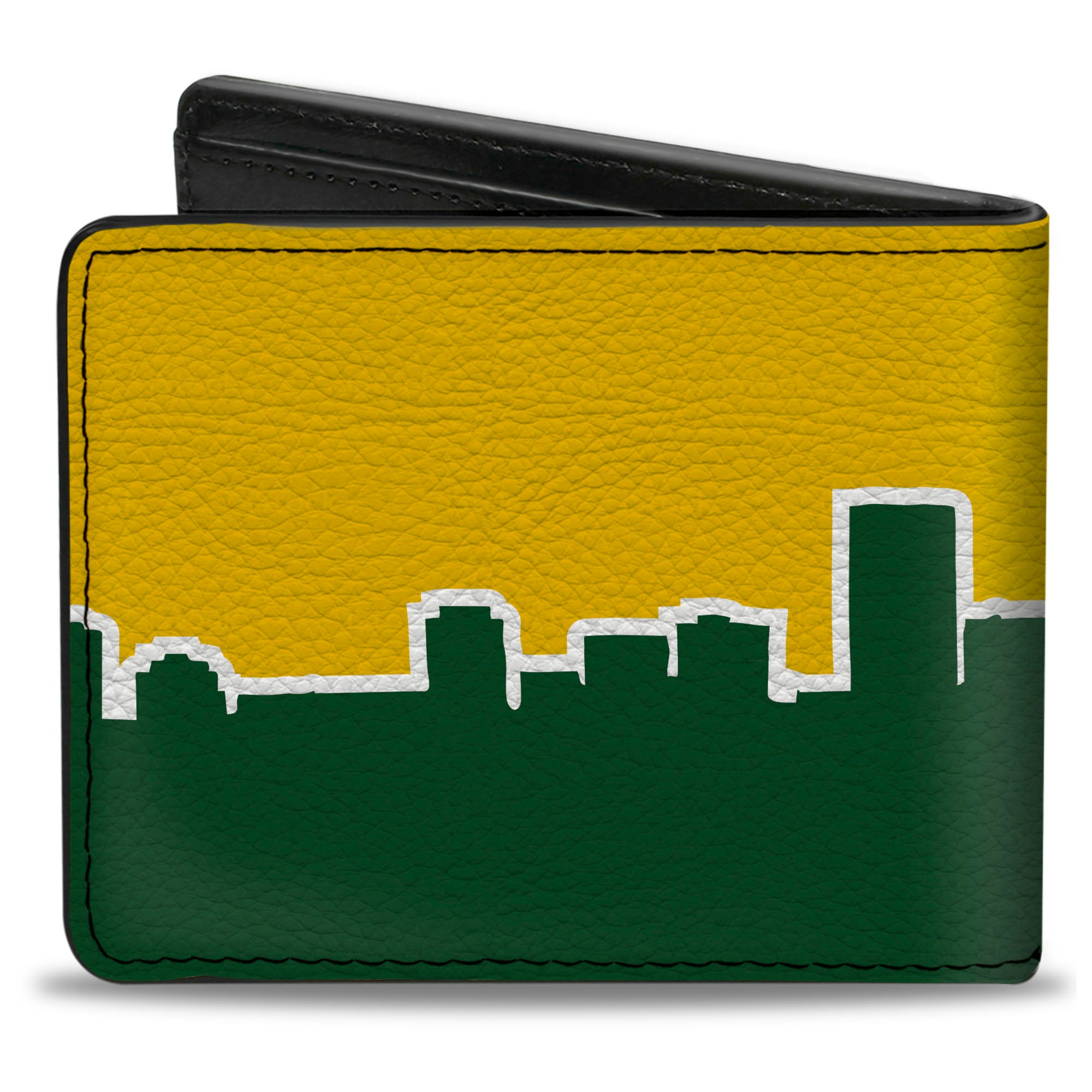 Bi-Fold Wallet - Seattle Skyline Yellow Emerald Green Bi-Fold Wallets Buckle-Down