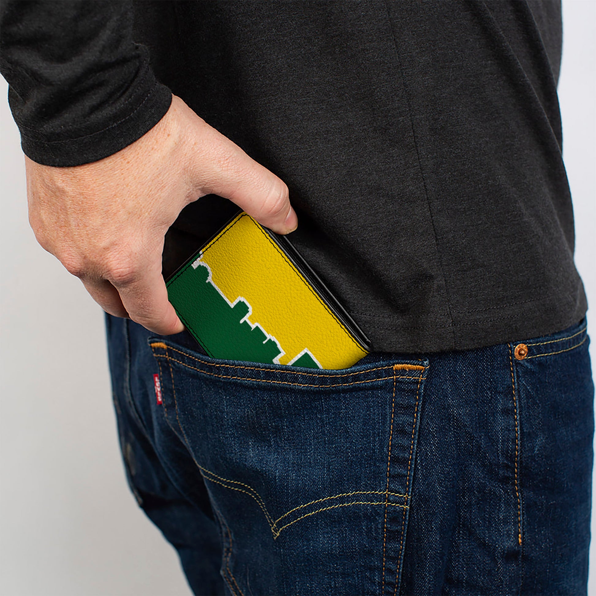 Bi-Fold Wallet - Seattle Skyline Yellow Emerald Green Bi-Fold Wallets Buckle-Down