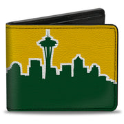 Bi-Fold Wallet - Seattle Skyline Yellow Emerald Green Bi-Fold Wallets Buckle-Down