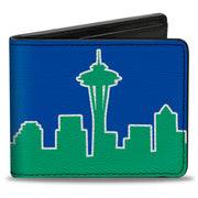Bi-Fold Wallet - Seattle Skyline Blue Green Bi-Fold Wallets Buckle-Down