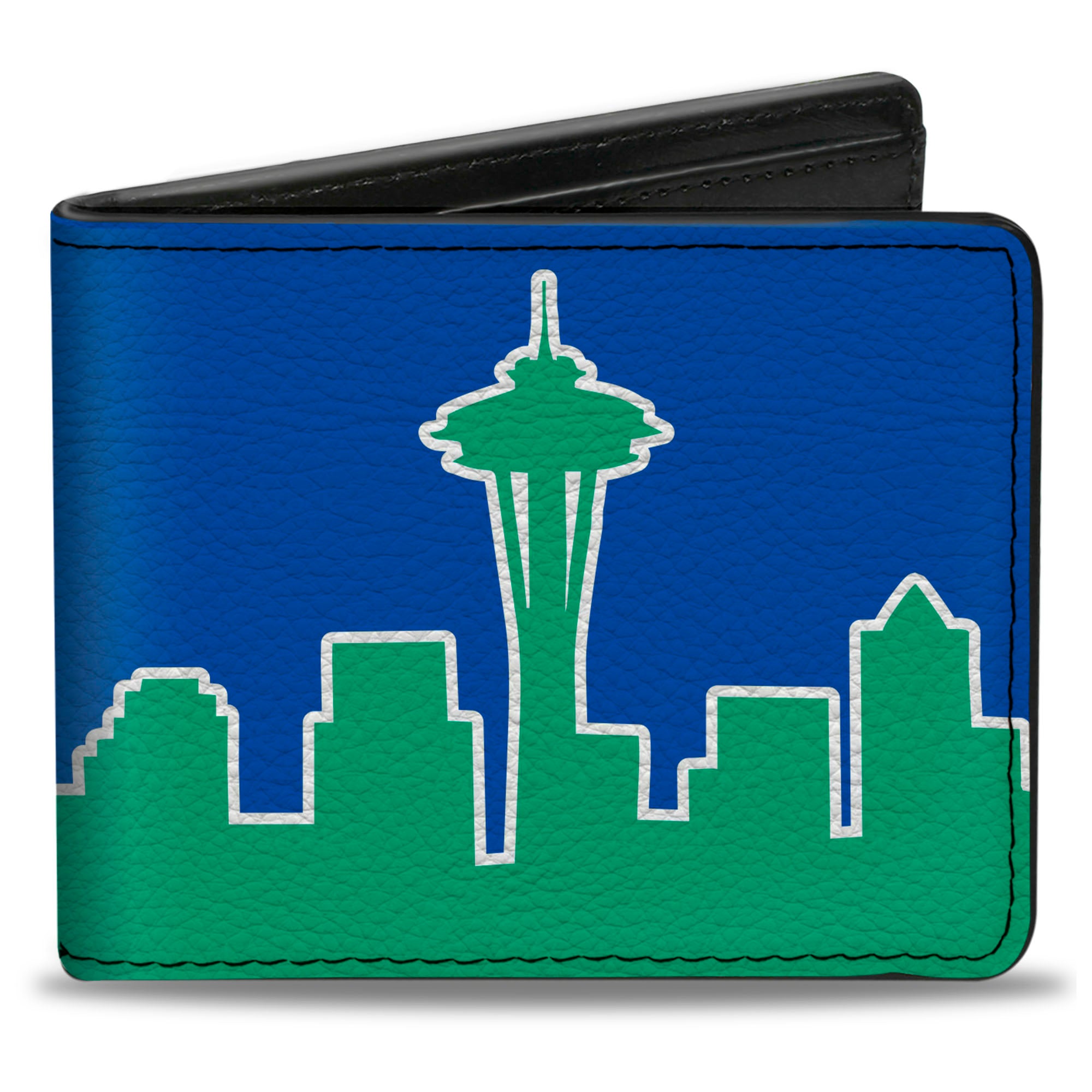 Bi-Fold Wallet - Seattle Skyline Blue Green Bi-Fold Wallets Buckle-Down