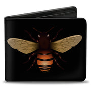 Bi-Fold Wallet - Bee Insect Black Bi-Fold Wallets Buckle-Down