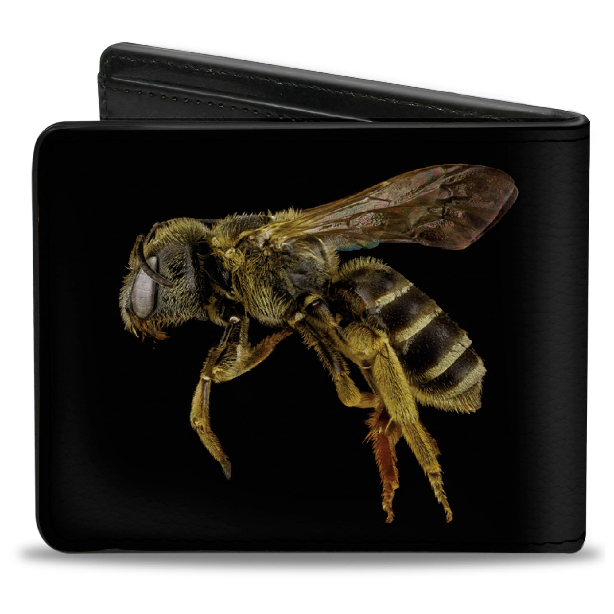 Bi-Fold Wallet - Bee Vivid Side View Black Bi-Fold Wallets Buckle-Down