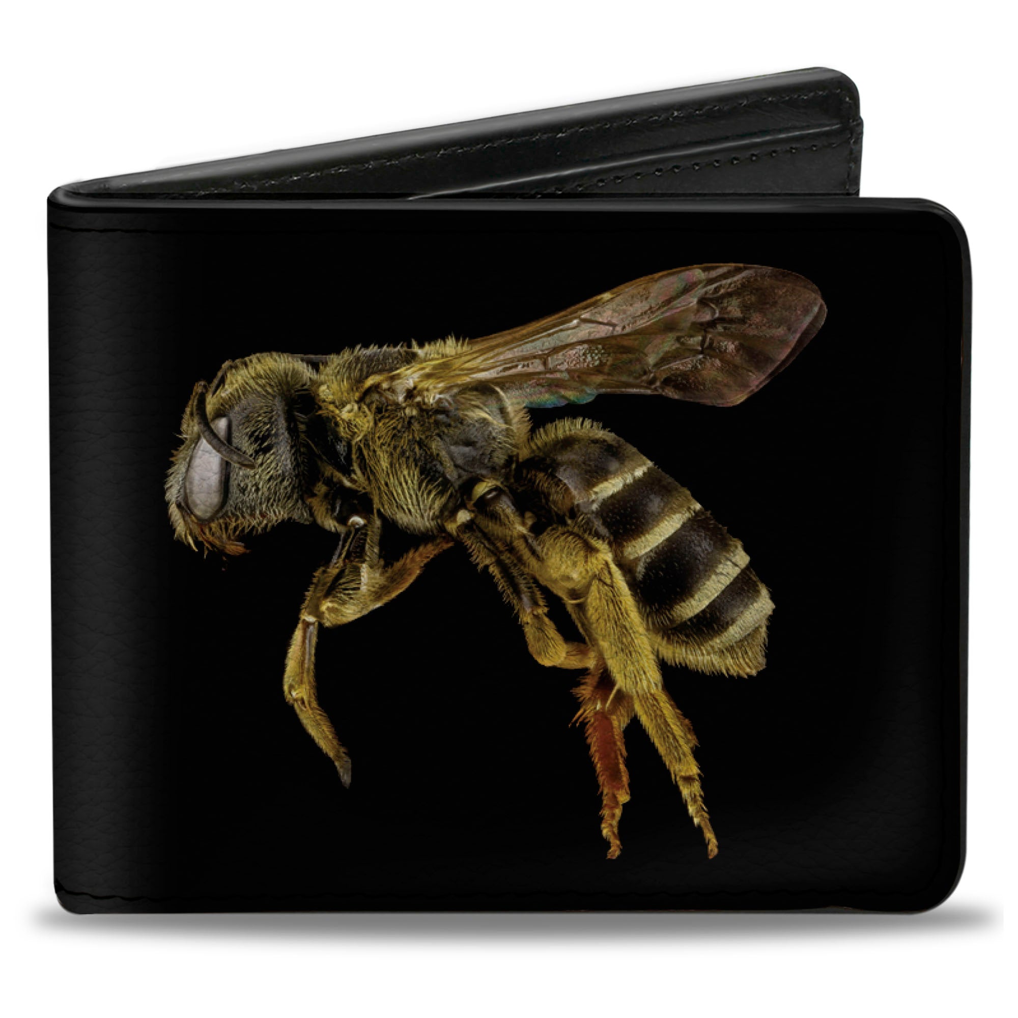 Bi-Fold Wallet - Bee Vivid Side View Black Bi-Fold Wallets Buckle-Down