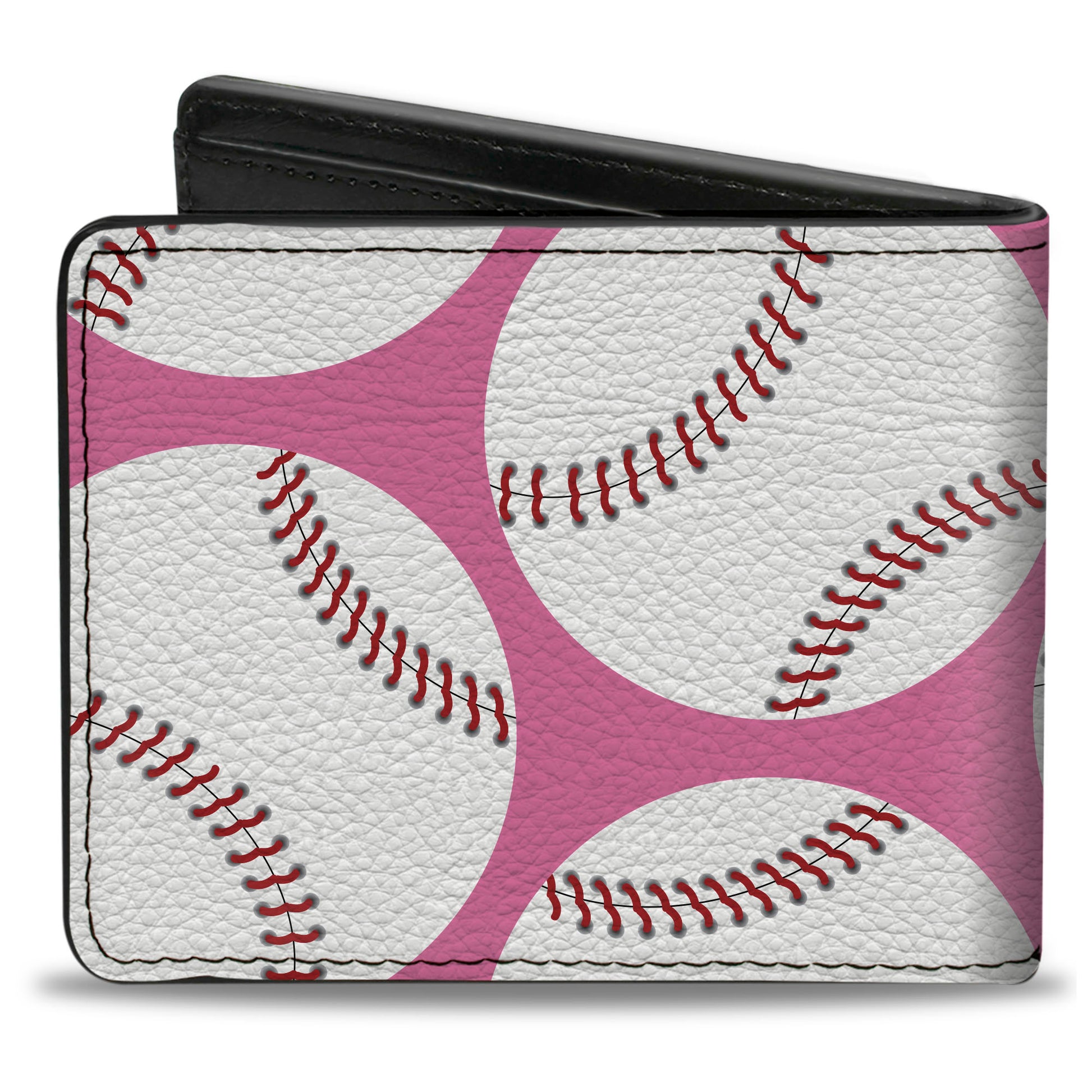 Bi-Fold Wallet - Baseballs Scattered Pink Bi-Fold Wallets Buckle-Down