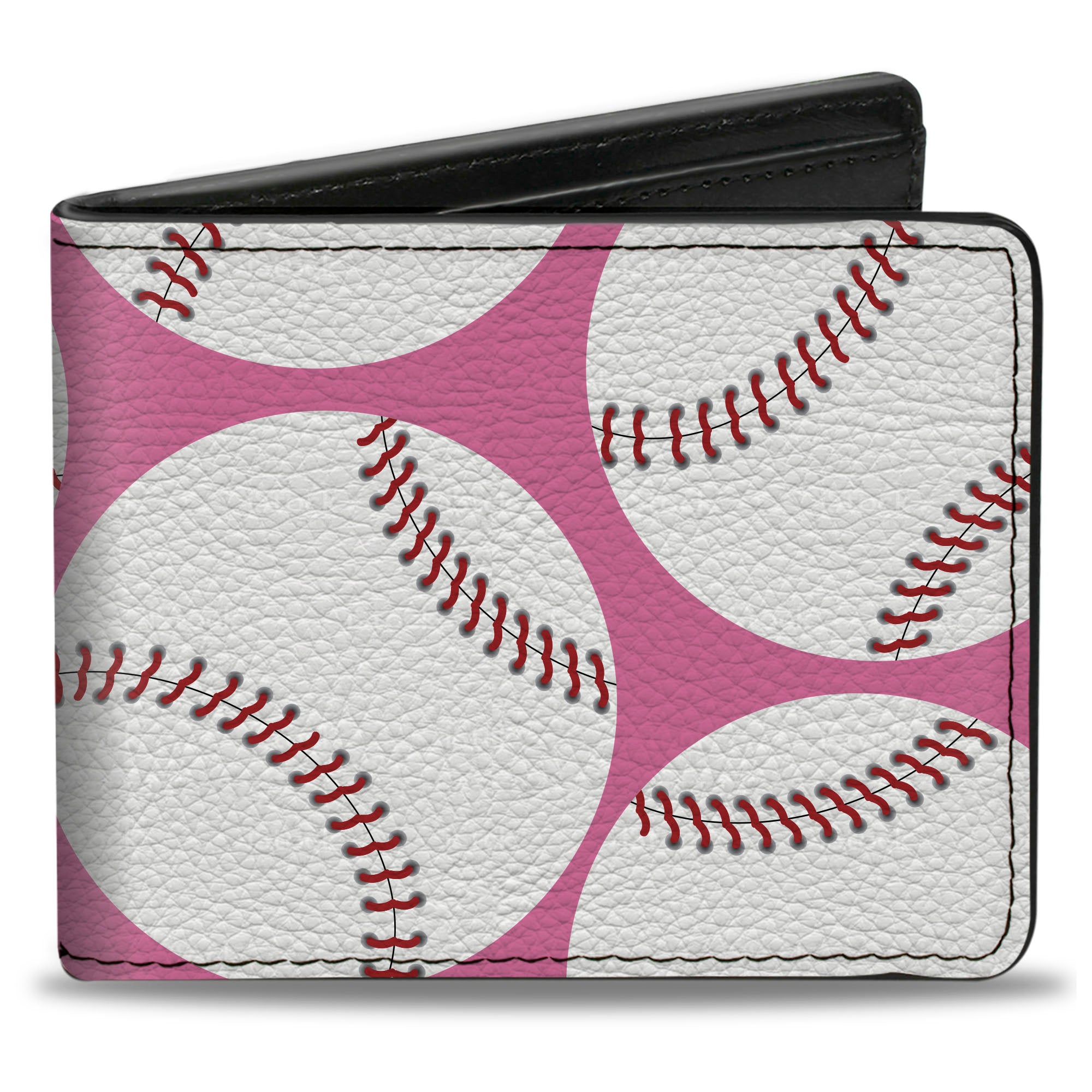Bi-Fold Wallet - Baseballs Scattered Pink Bi-Fold Wallets Buckle-Down