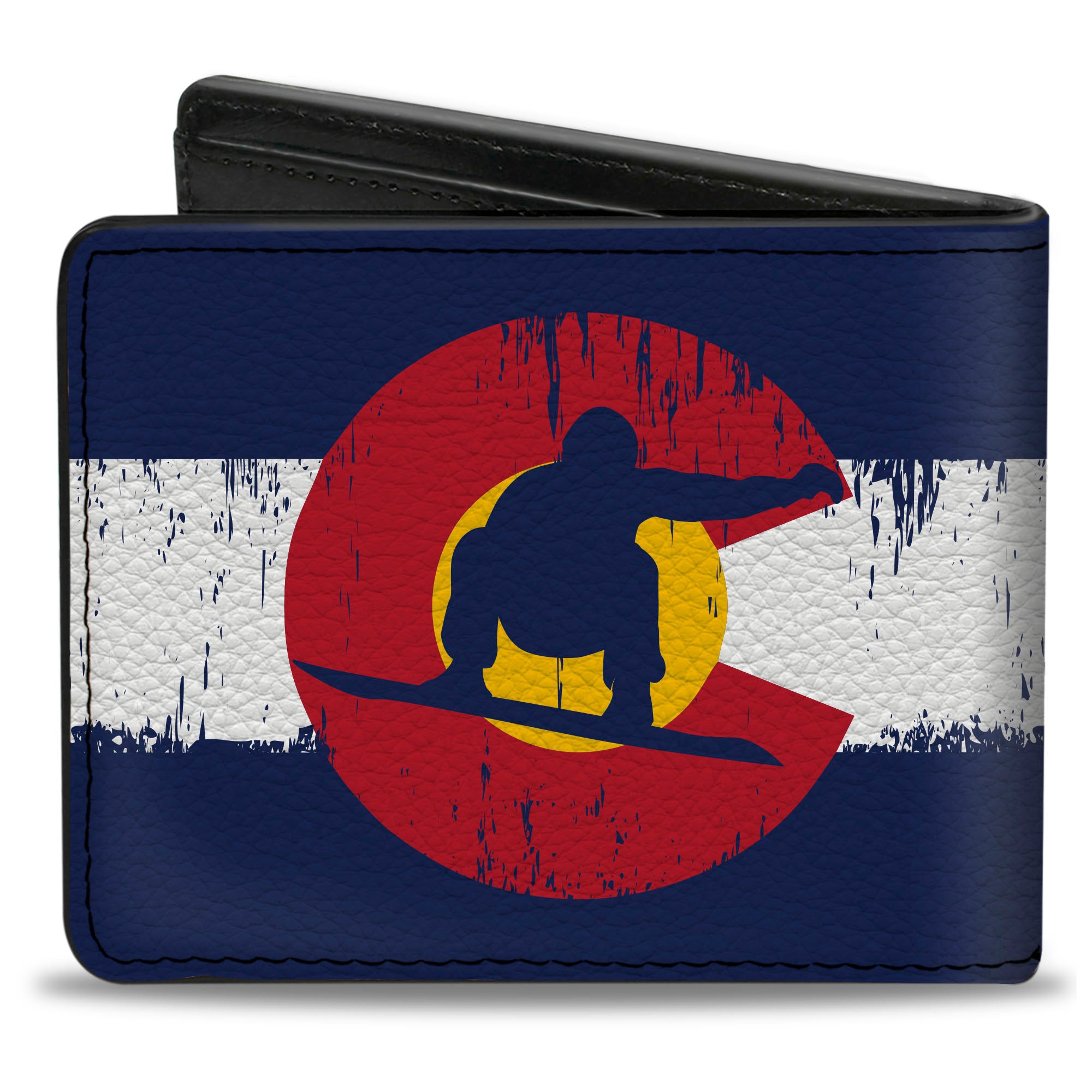 Bi-Fold Wallet - Colorado Flag Snowboarder Weathered Bi-Fold Wallets Buckle-Down