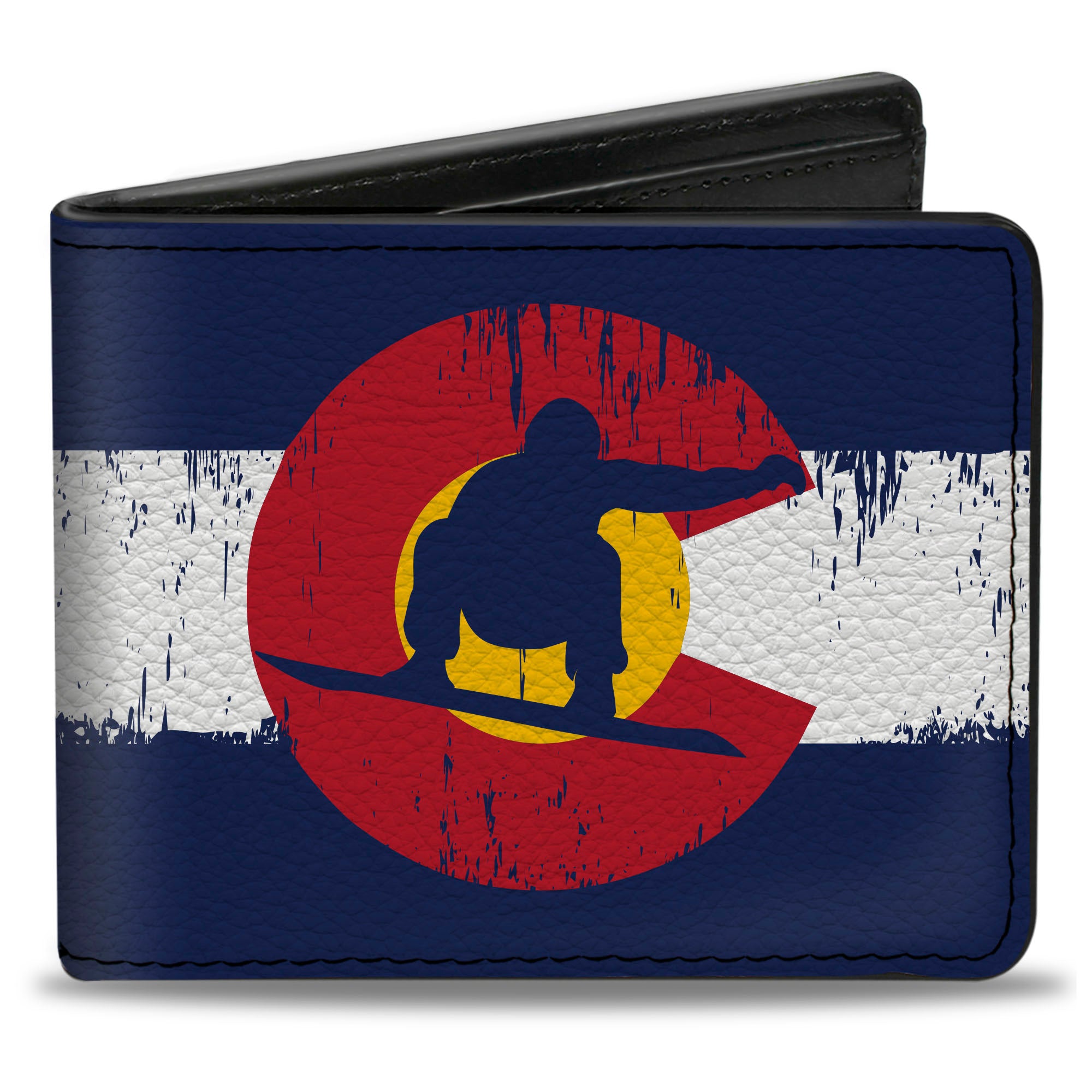 Bi-Fold Wallet - Colorado Flag Snowboarder Weathered Bi-Fold Wallets Buckle-Down