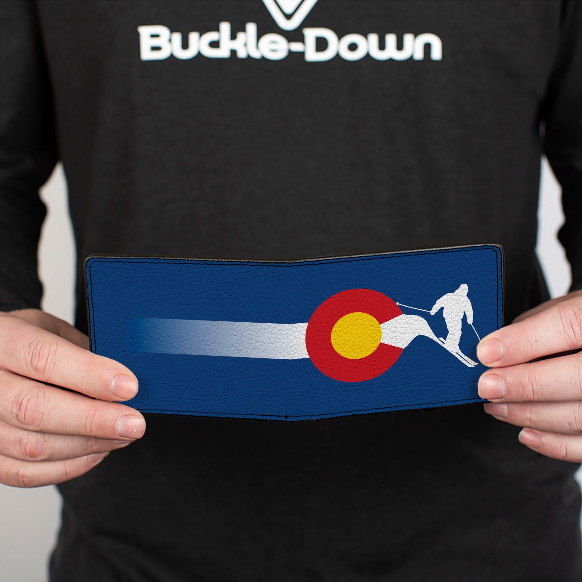 Bi-Fold Wallet - Colorado Skier2 Blue White Red Yellow Bi-Fold Wallets Buckle-Down