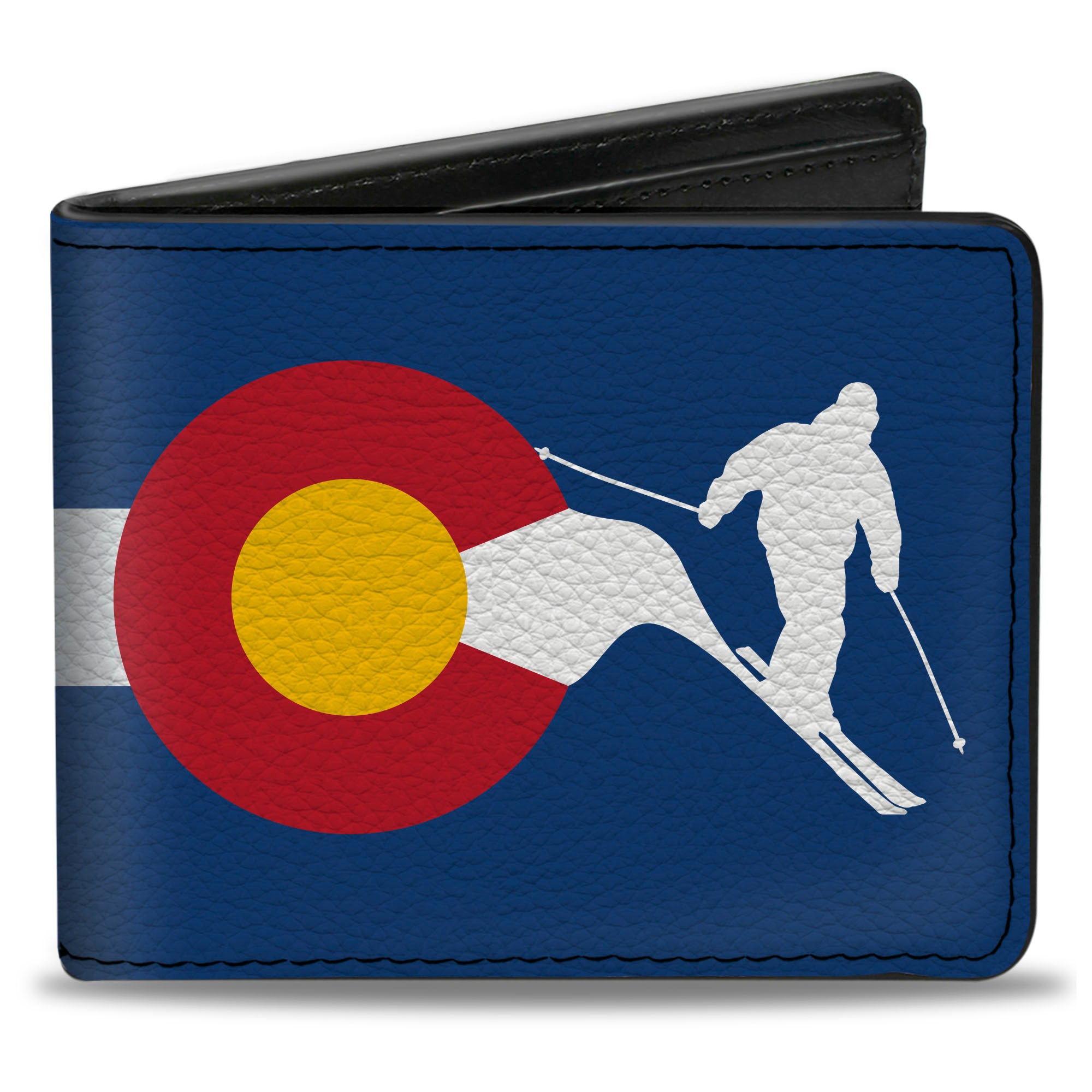 Bi-Fold Wallet - Colorado Skier2 Blue White Red Yellow Bi-Fold Wallets Buckle-Down
