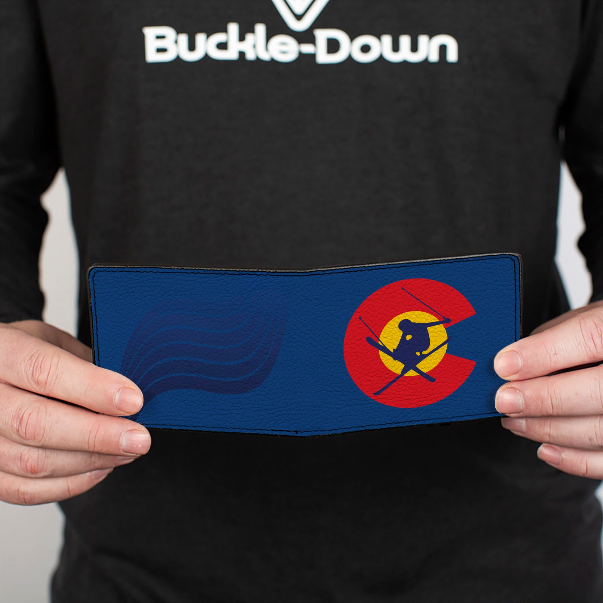 Bi-Fold Wallet - Colorado Skier3 Blues Red Yellow Bi-Fold Wallets Buckle-Down