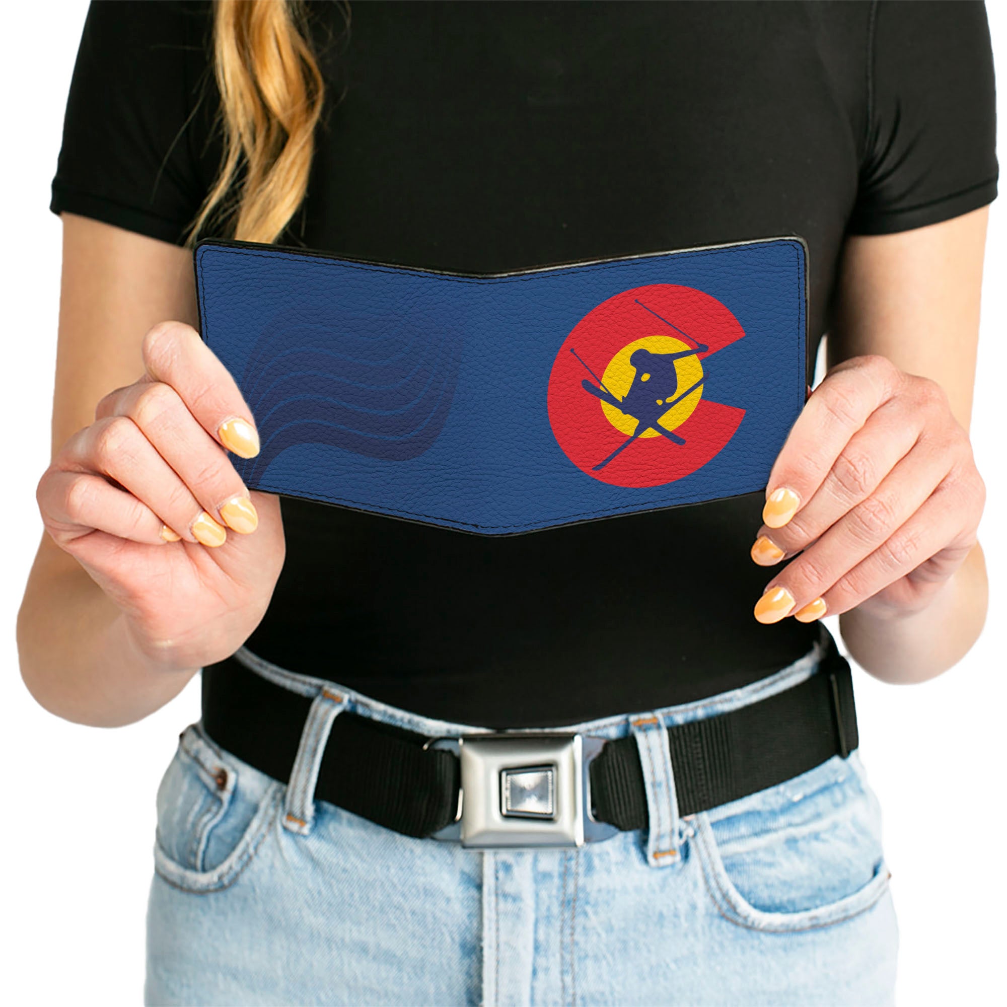 Bi-Fold Wallet - Colorado Skier3 Blues Red Yellow Bi-Fold Wallets Buckle-Down