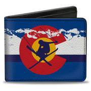 Bi-Fold Wallet - Colorado Skier4 Mountains Blues White Red Yellow Bi-Fold Wallets Buckle-Down