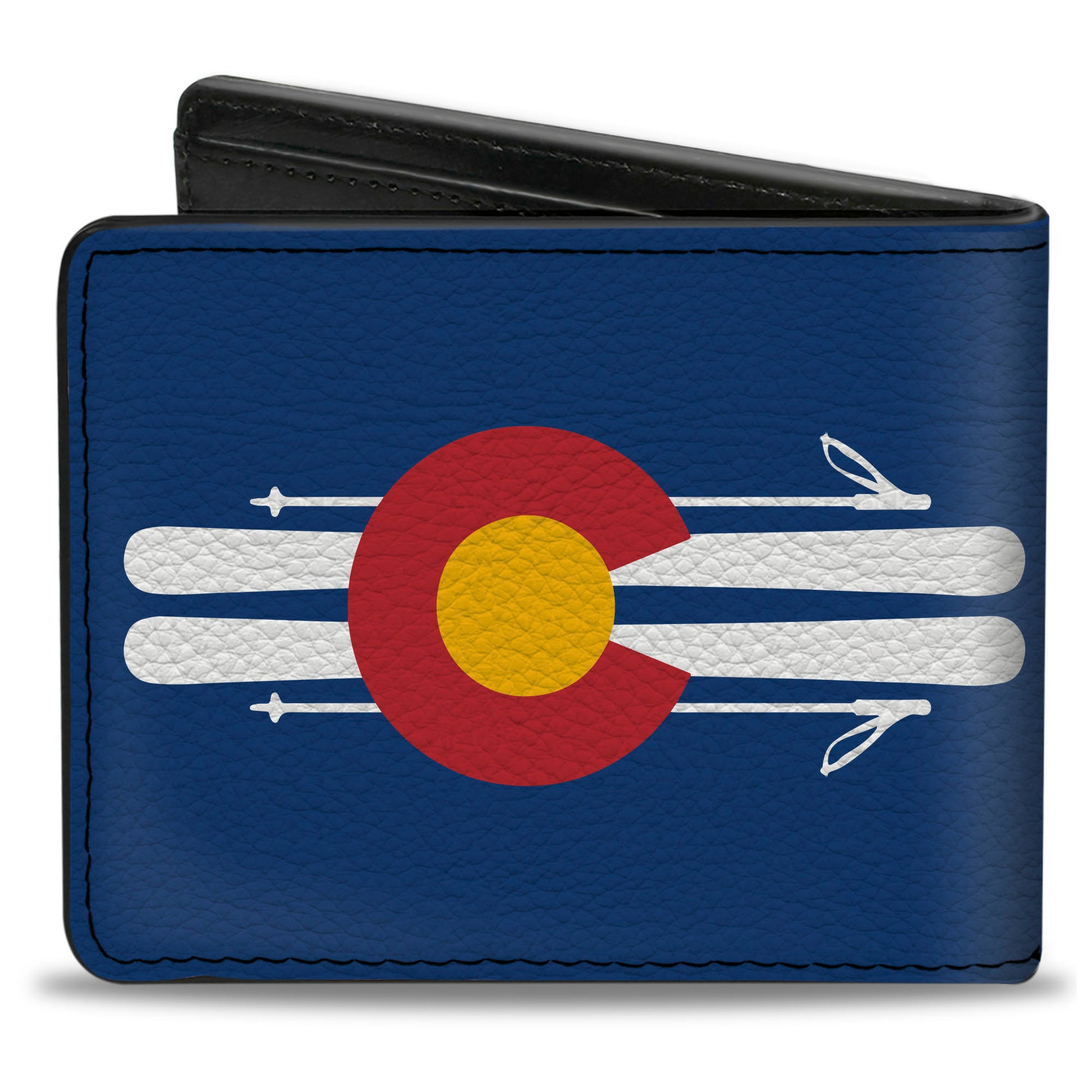 Bi-Fold Wallet - Colorado Logo Skis Blue White Red Yellow Bi-Fold Wallets Buckle-Down
