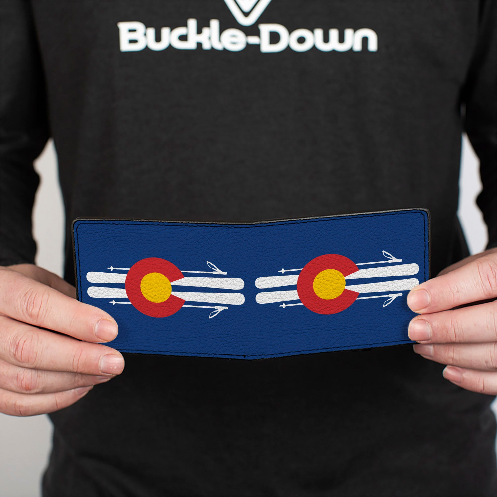 Bi-Fold Wallet - Colorado Logo Skis Blue White Red Yellow Bi-Fold Wallets Buckle-Down