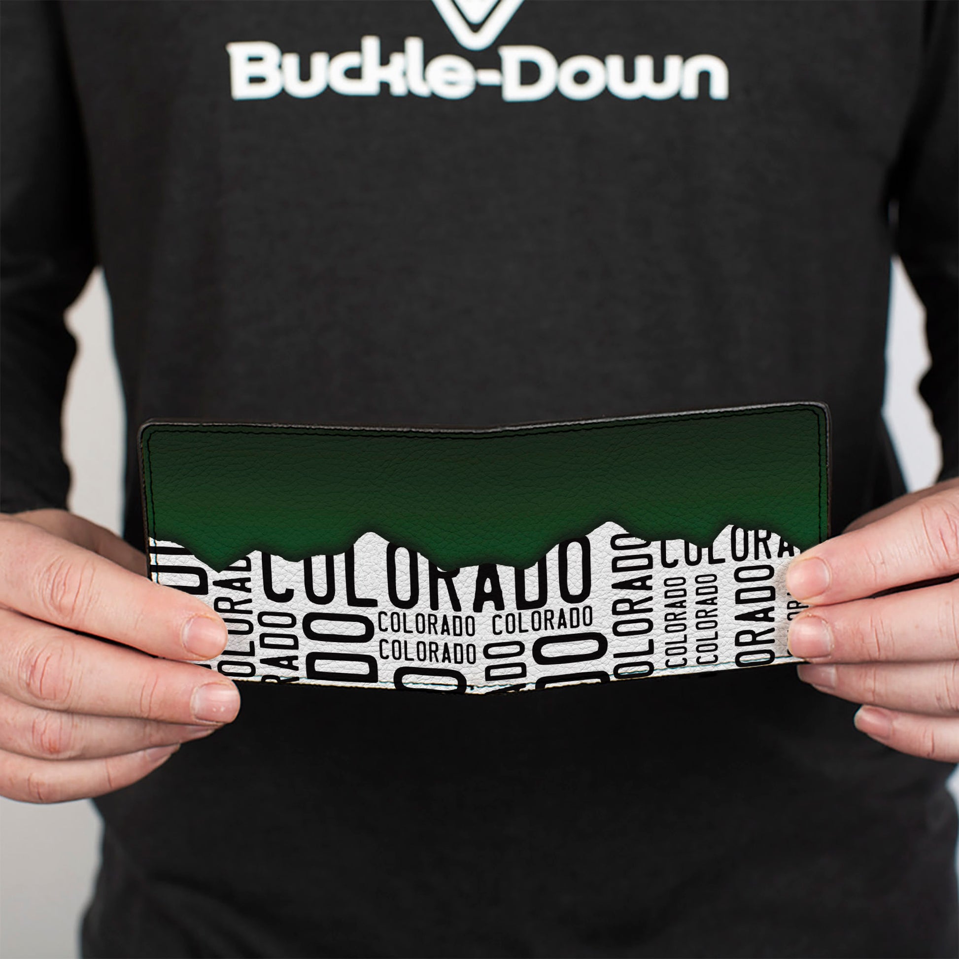 Bi-Fold Wallet - Colorado Mountains Green White Black Text Bi-Fold Wallets Buckle-Down