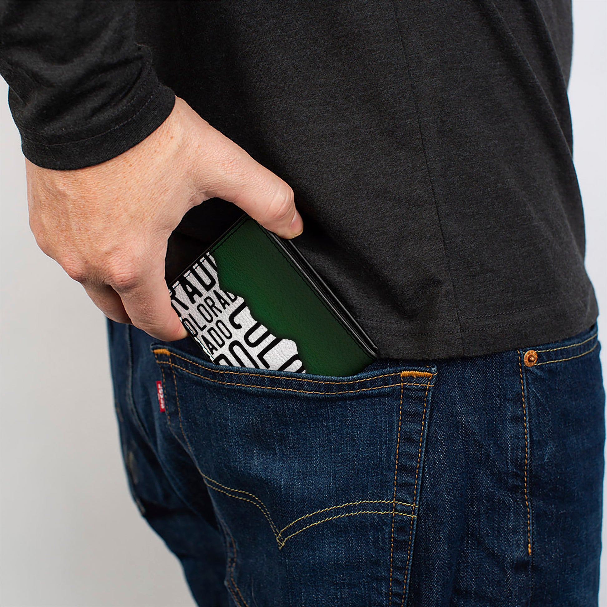 Bi-Fold Wallet - Colorado Mountains Green White Black Text Bi-Fold Wallets Buckle-Down