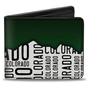 Bi-Fold Wallet - Colorado Mountains Green White Black Text Bi-Fold Wallets Buckle-Down