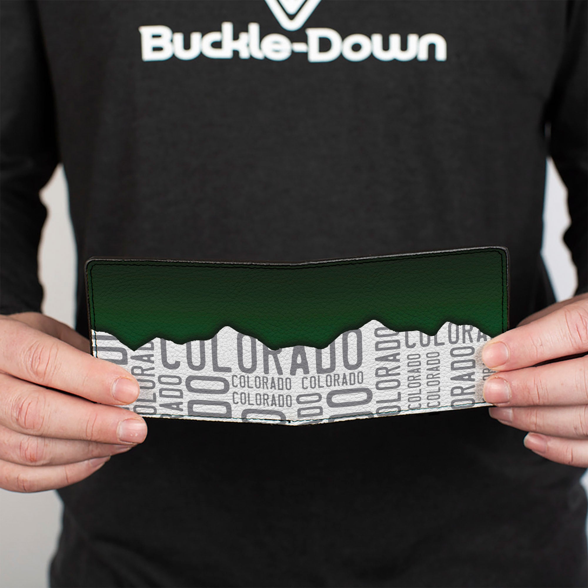 Bi-Fold Wallet - Colorado Mountains Green White Gray Text Bi-Fold Wallets Buckle-Down