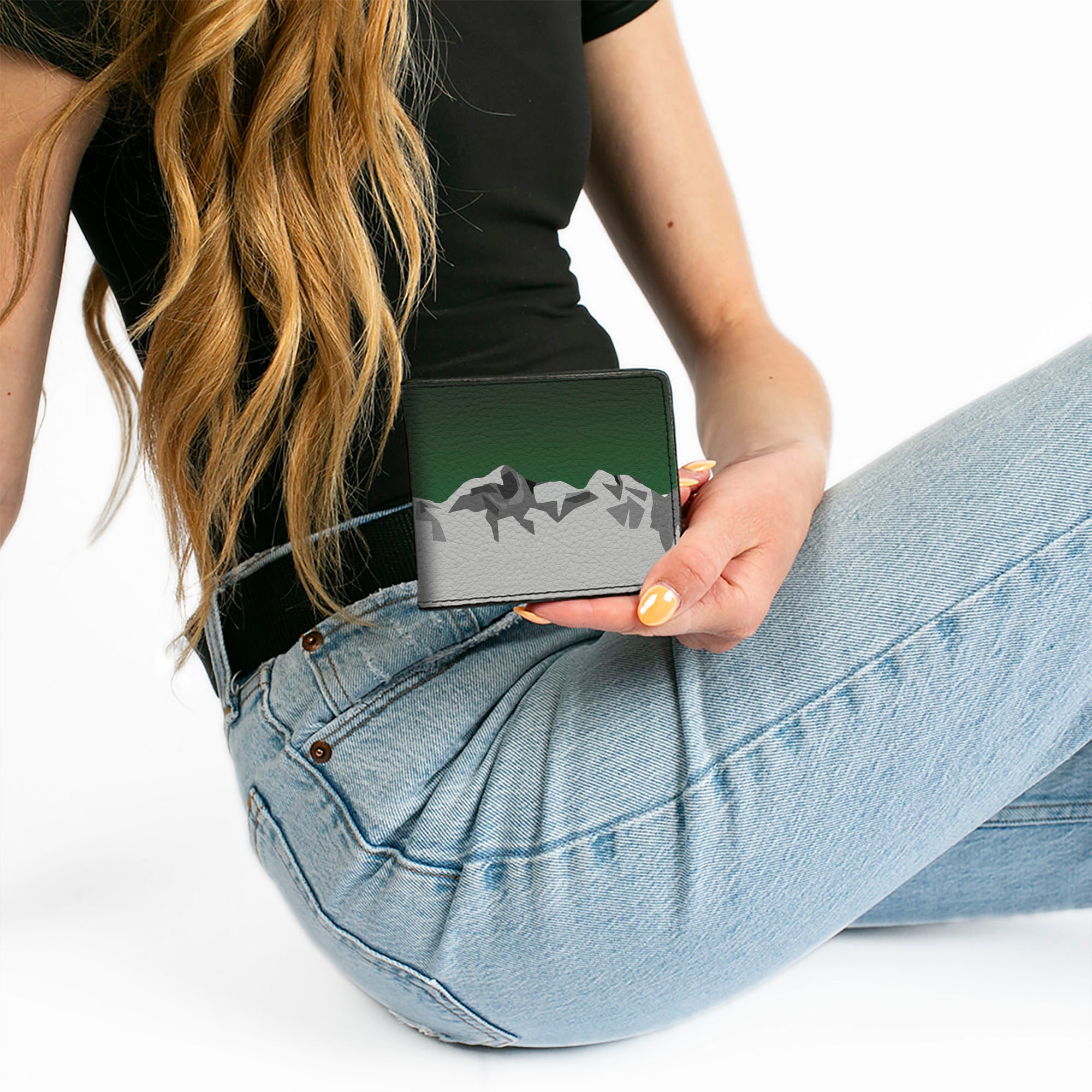 Bi-Fold Wallet - Colorado Mountains Green Grays Bi-Fold Wallets Buckle-Down