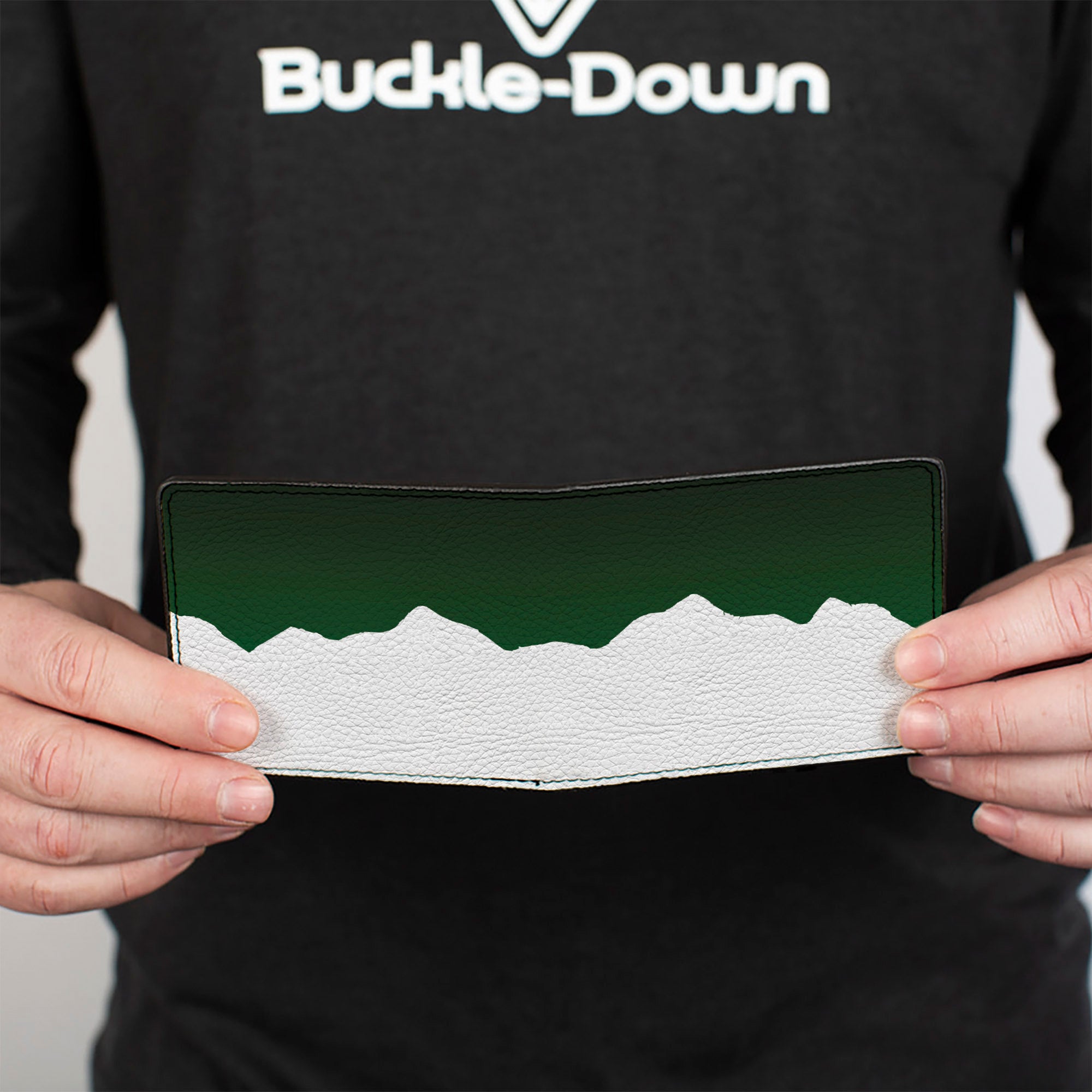 Bi-Fold Wallet - Colorado Solid Mountains Green White Bi-Fold Wallets Buckle-Down