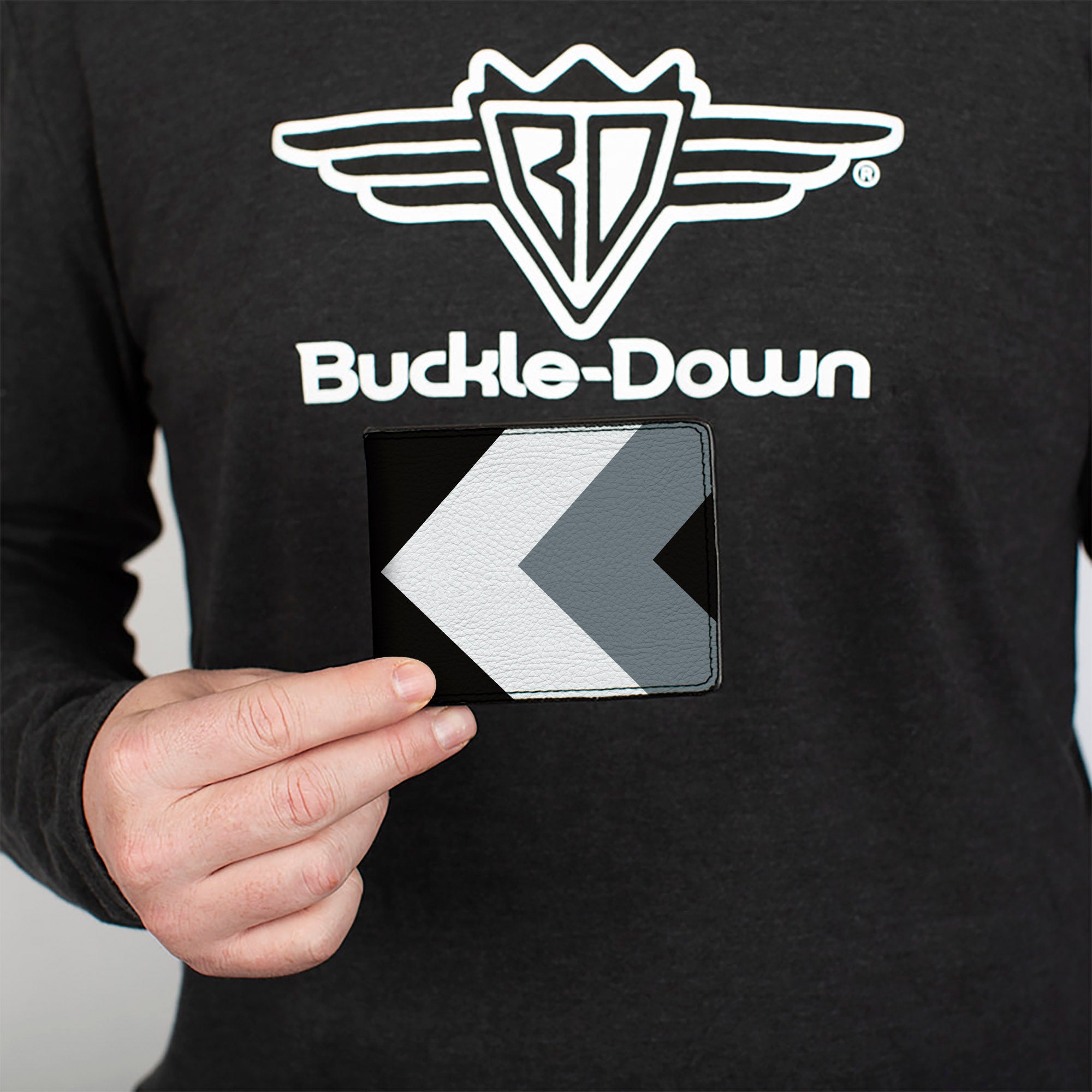 Bi-Fold Wallet - Chevron White Gray Black Bi-Fold Wallets Buckle-Down