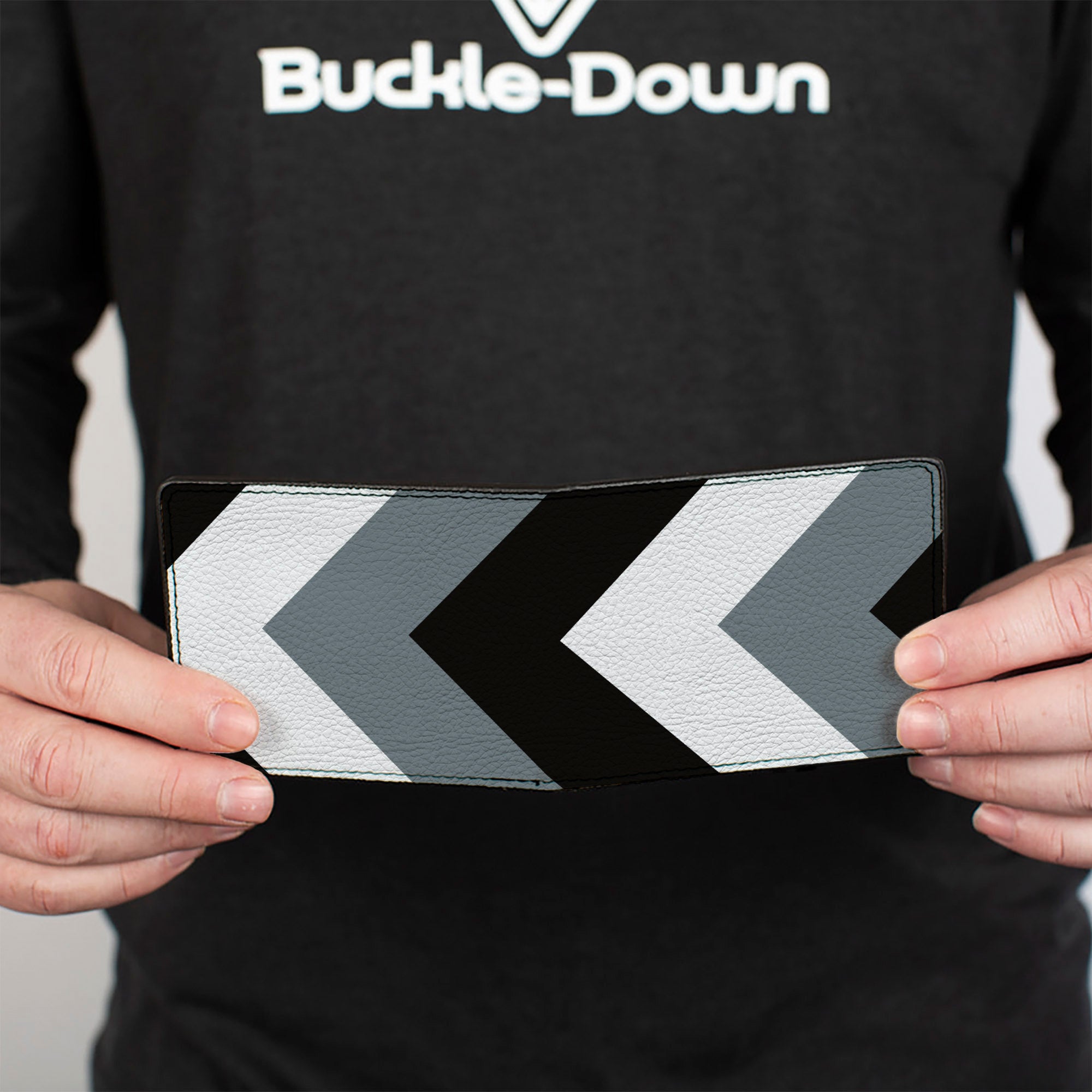 Bi-Fold Wallet - Chevron White Gray Black Bi-Fold Wallets Buckle-Down