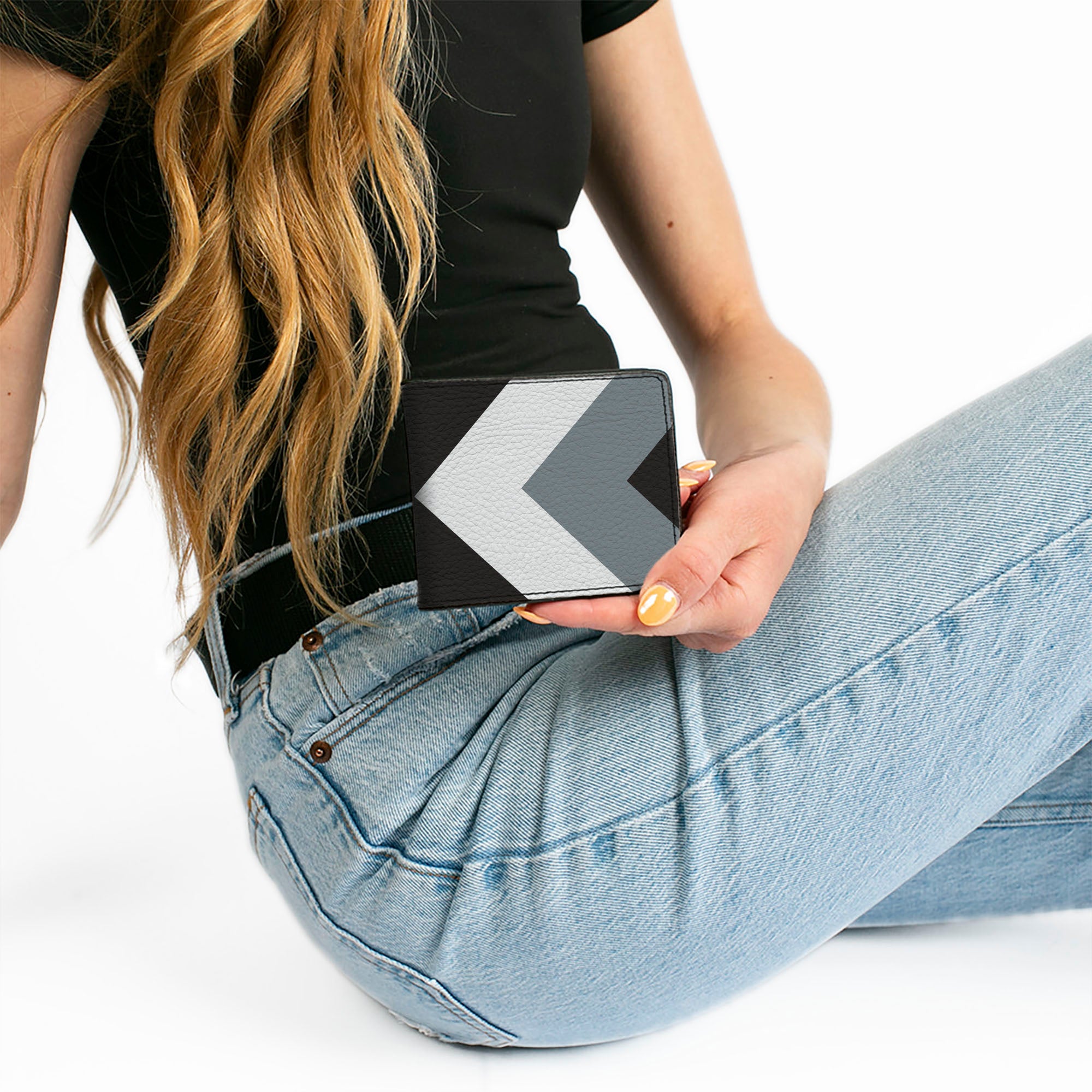 Bi-Fold Wallet - Chevron White Gray Black Bi-Fold Wallets Buckle-Down