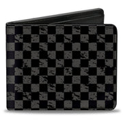 Bi-Fold Wallet - Checker Weathered2 Black Gray Bi-Fold Wallets Buckle-Down