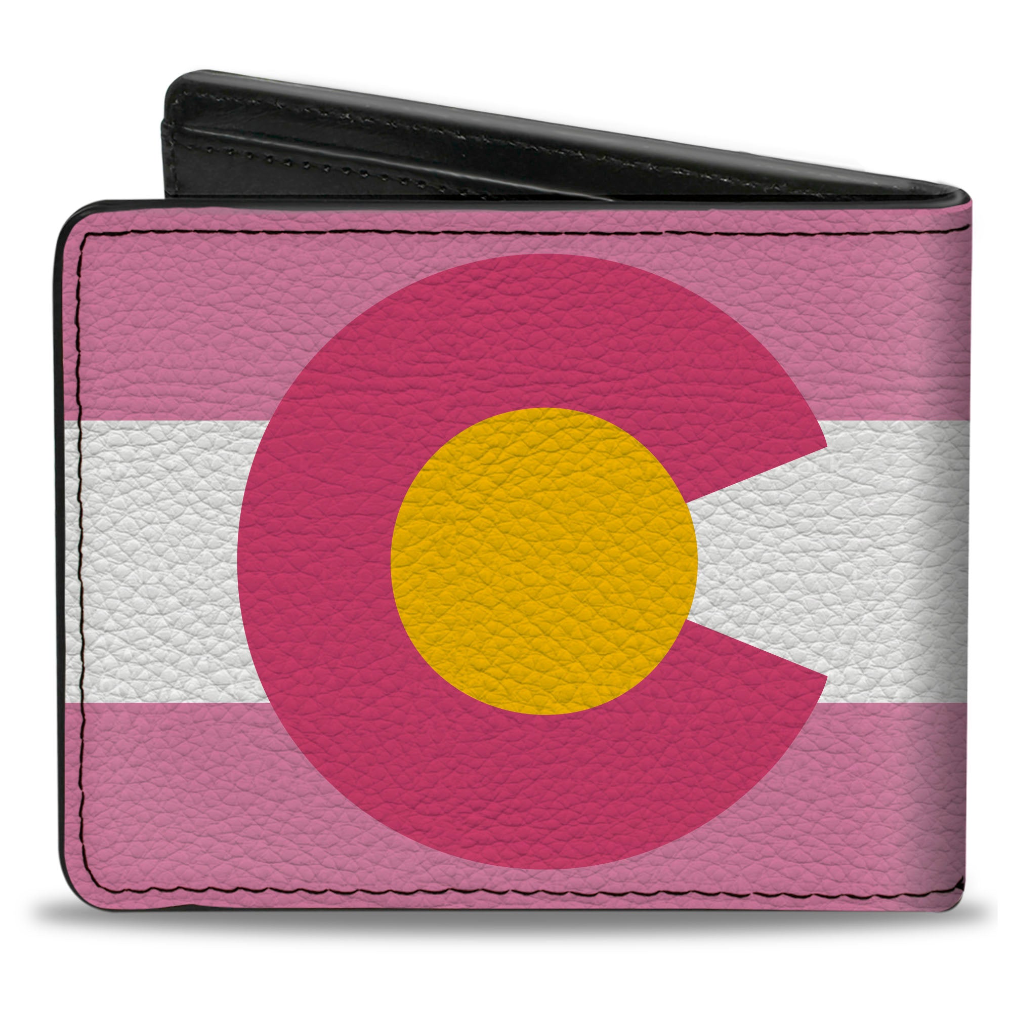 Bi-Fold Wallet - Colorado Flags5 Repeat Light Pink White Pink Yellow Bi-Fold Wallets Buckle-Down