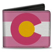 Bi-Fold Wallet - Colorado Flags5 Repeat Light Pink White Pink Yellow Bi-Fold Wallets Buckle-Down