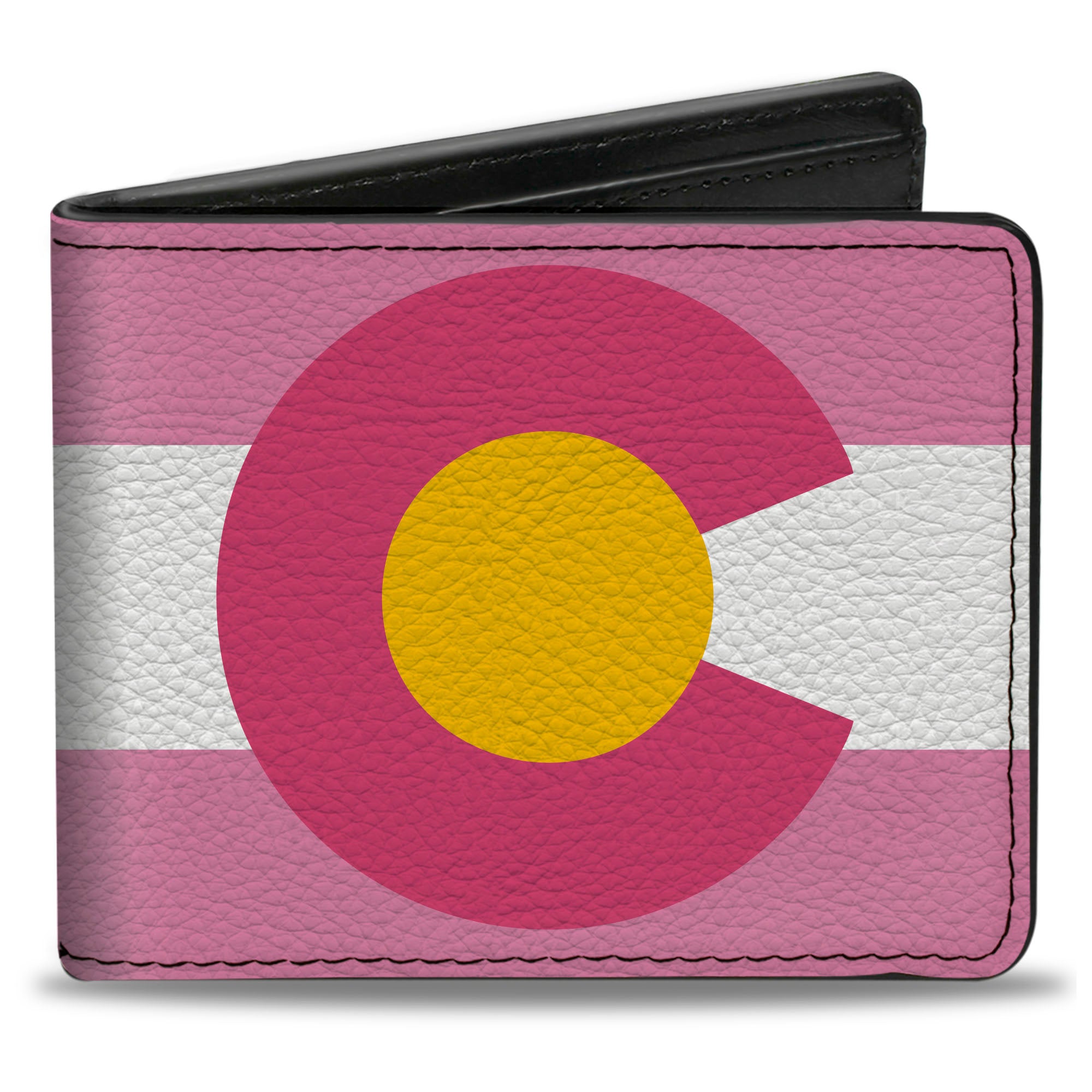 Bi-Fold Wallet - Colorado Flags5 Repeat Light Pink White Pink Yellow Bi-Fold Wallets Buckle-Down