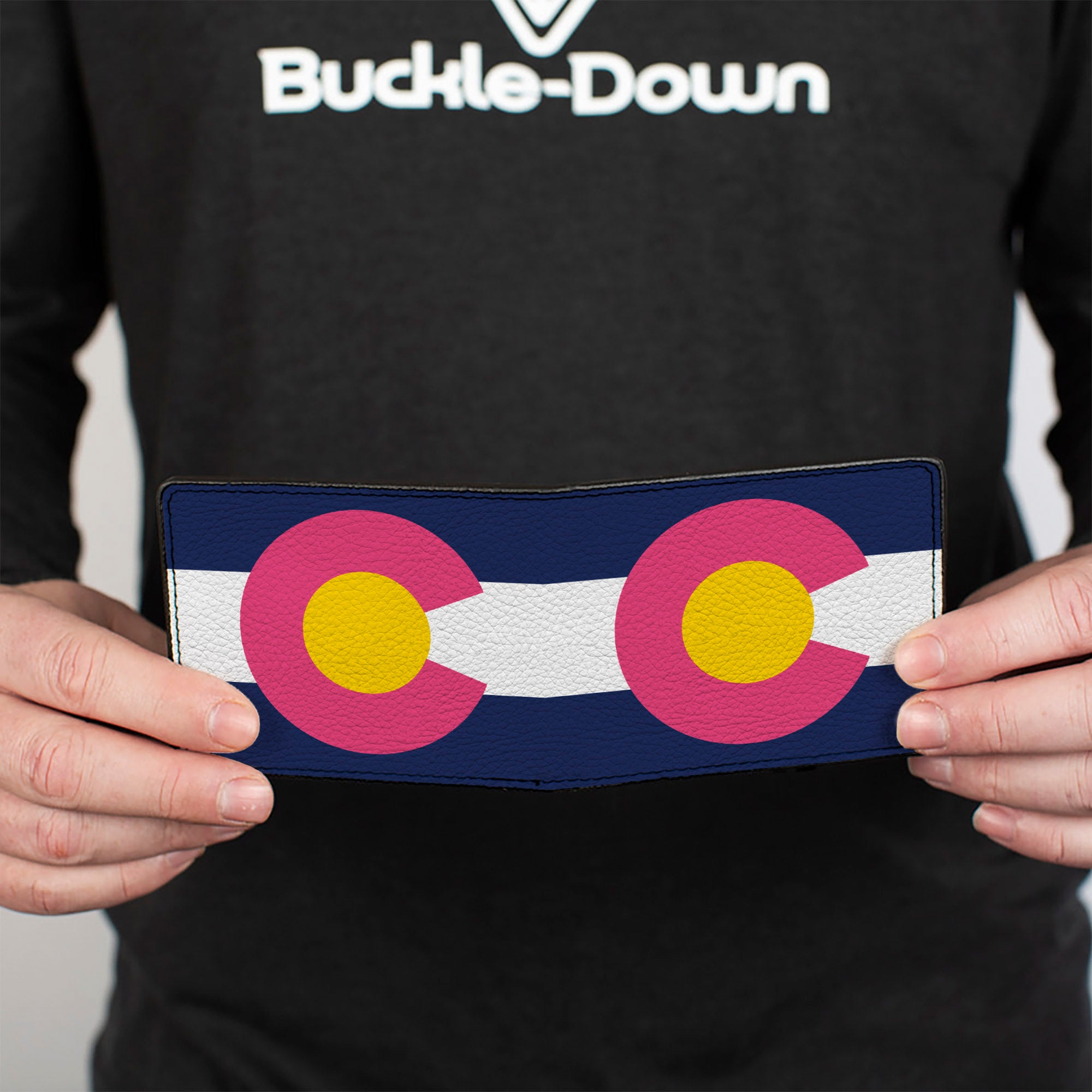 Bi-Fold Wallet - Colorado Flags6 Repeat Blue White Pink Yellow Bi-Fold Wallets Buckle-Down