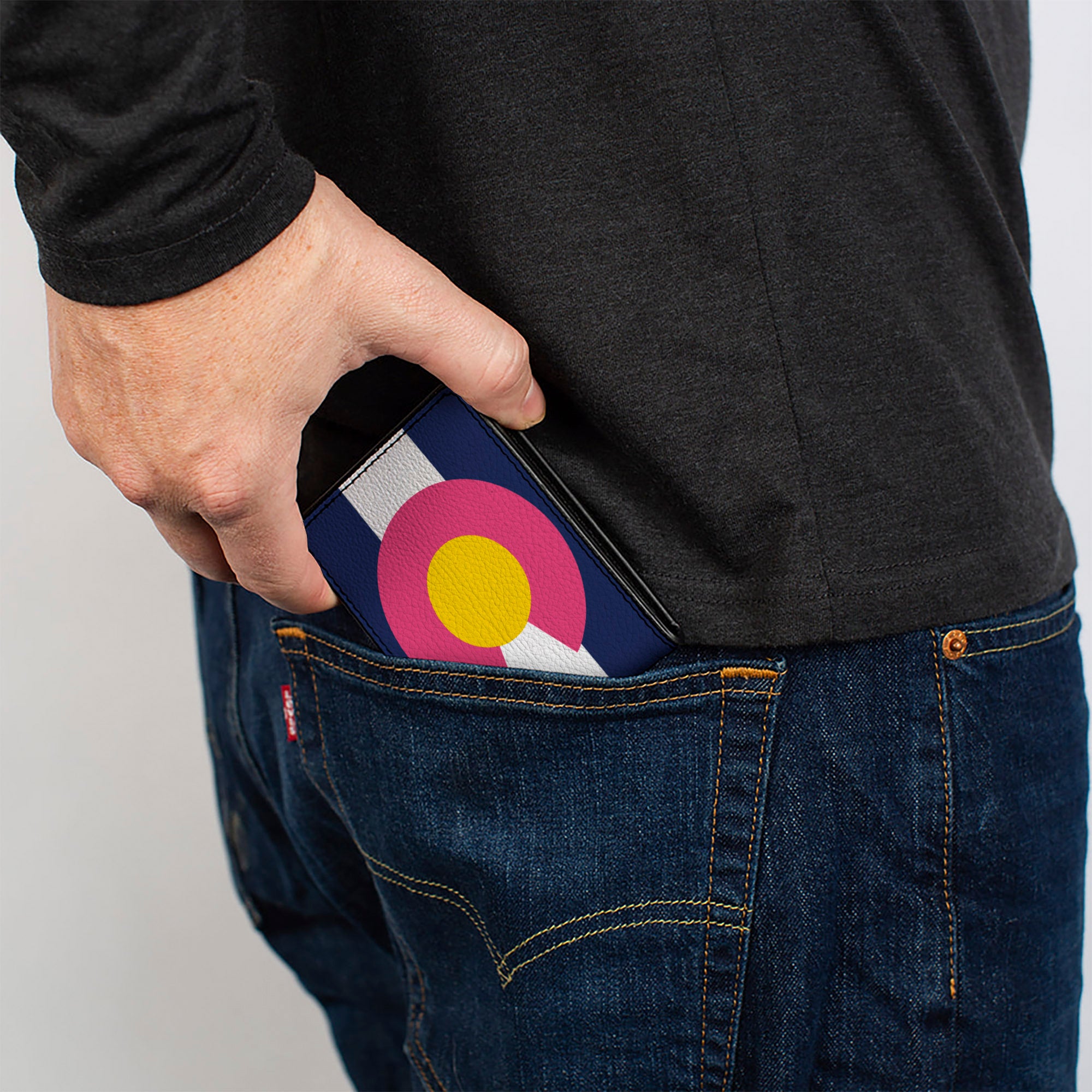 Bi-Fold Wallet - Colorado Flags6 Repeat Blue White Pink Yellow Bi-Fold Wallets Buckle-Down