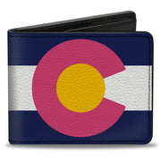 Bi-Fold Wallet - Colorado Flags6 Repeat Blue White Pink Yellow Bi-Fold Wallets Buckle-Down