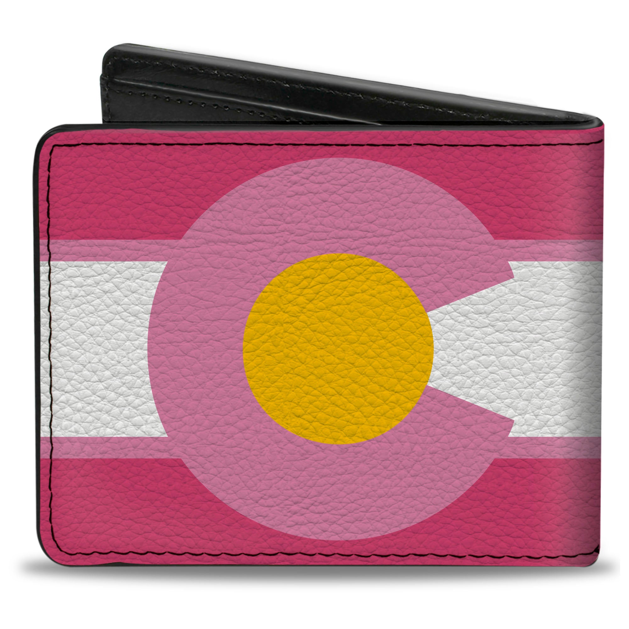 Bi-Fold Wallet - Colorado Flags7 Repeat Pinks White Light Pink Yellow Bi-Fold Wallets Buckle-Down